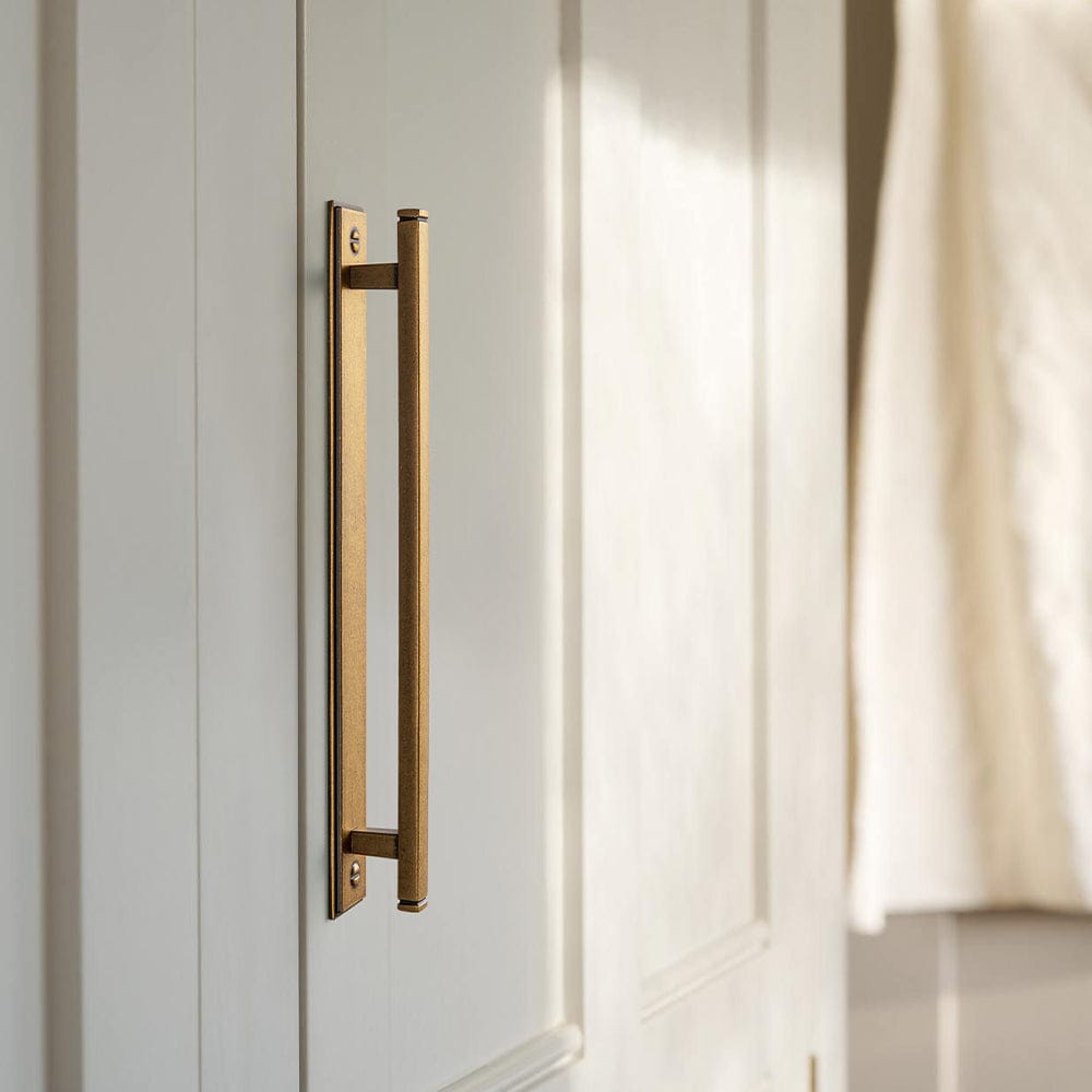 Goo-Ki 2 Pack Antique Brass Zinc Alloy Cabinet Pulls with Back Plate Kitchen Hardware Bar Handles