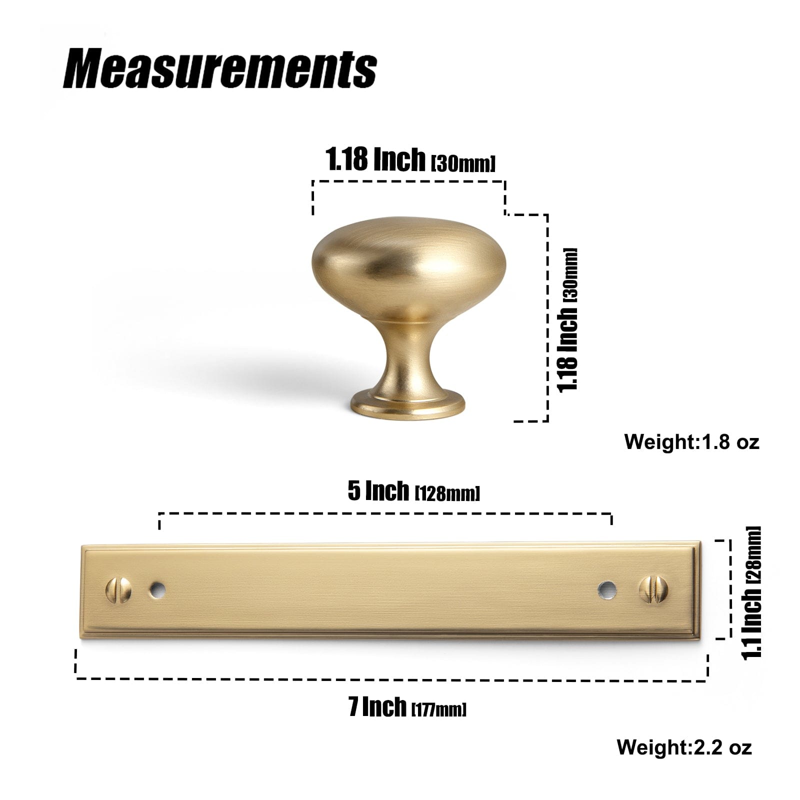 Goo-Ki 2 Pack Antique Brass Zinc Alloy Double Knobs with Long Back Plate Cabinet Hardware