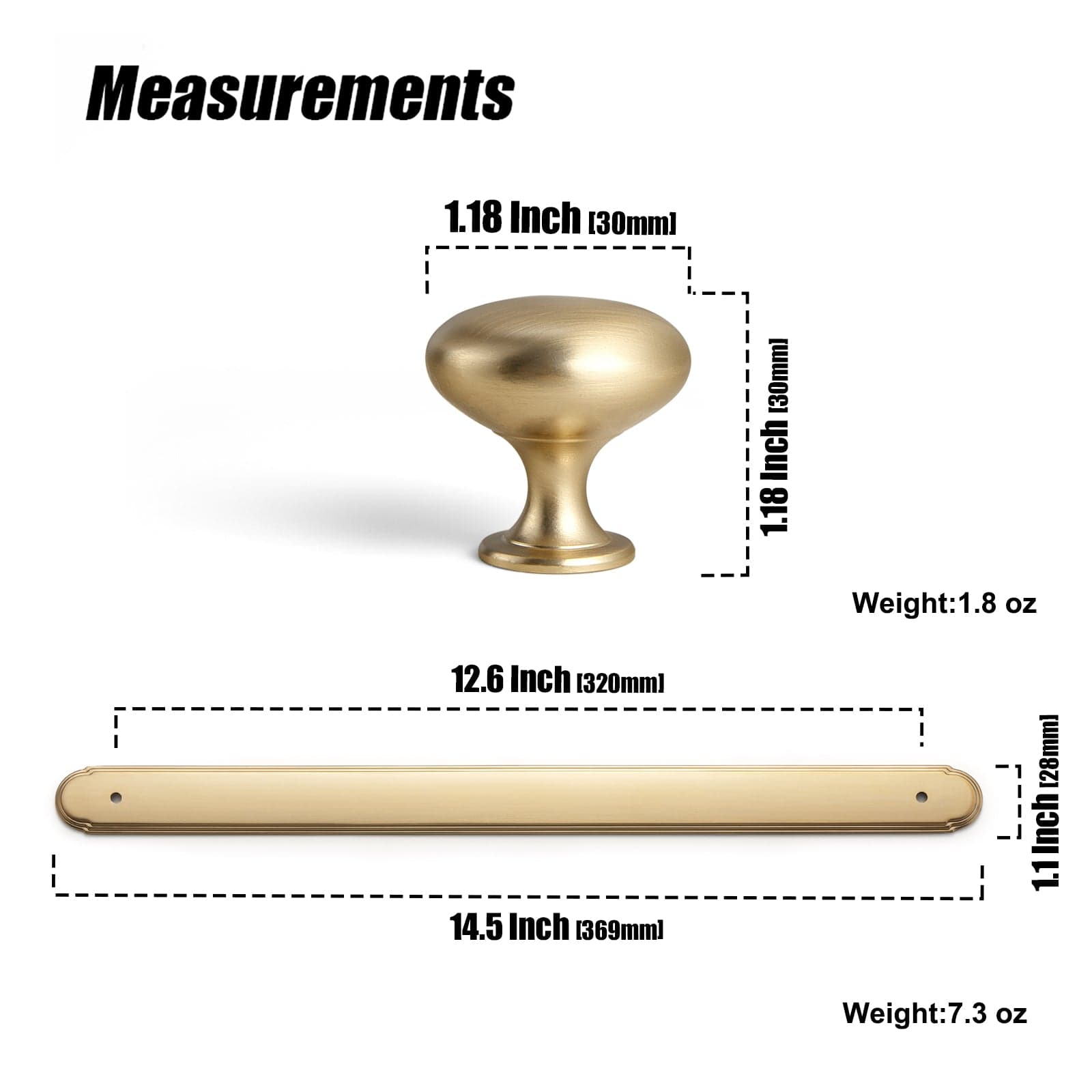 Goo-Ki 2 Pack Antique Brass Zinc Alloy Double Knobs with Long Back Plate Cabinet Hardware