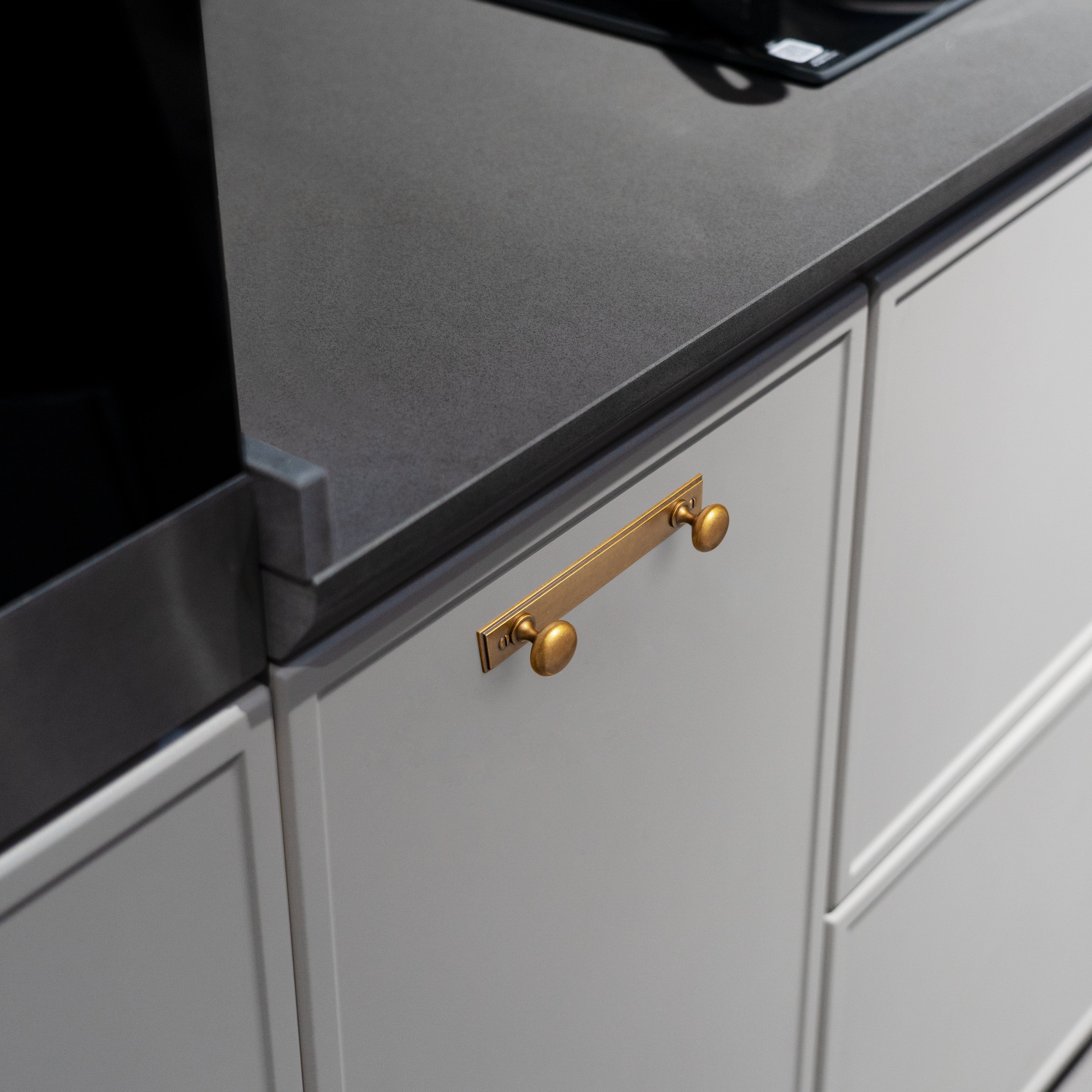 Goo-Ki 2 Pack Antique Brass Zinc Alloy Double Knobs with Long Back Plate Cabinet Hardware