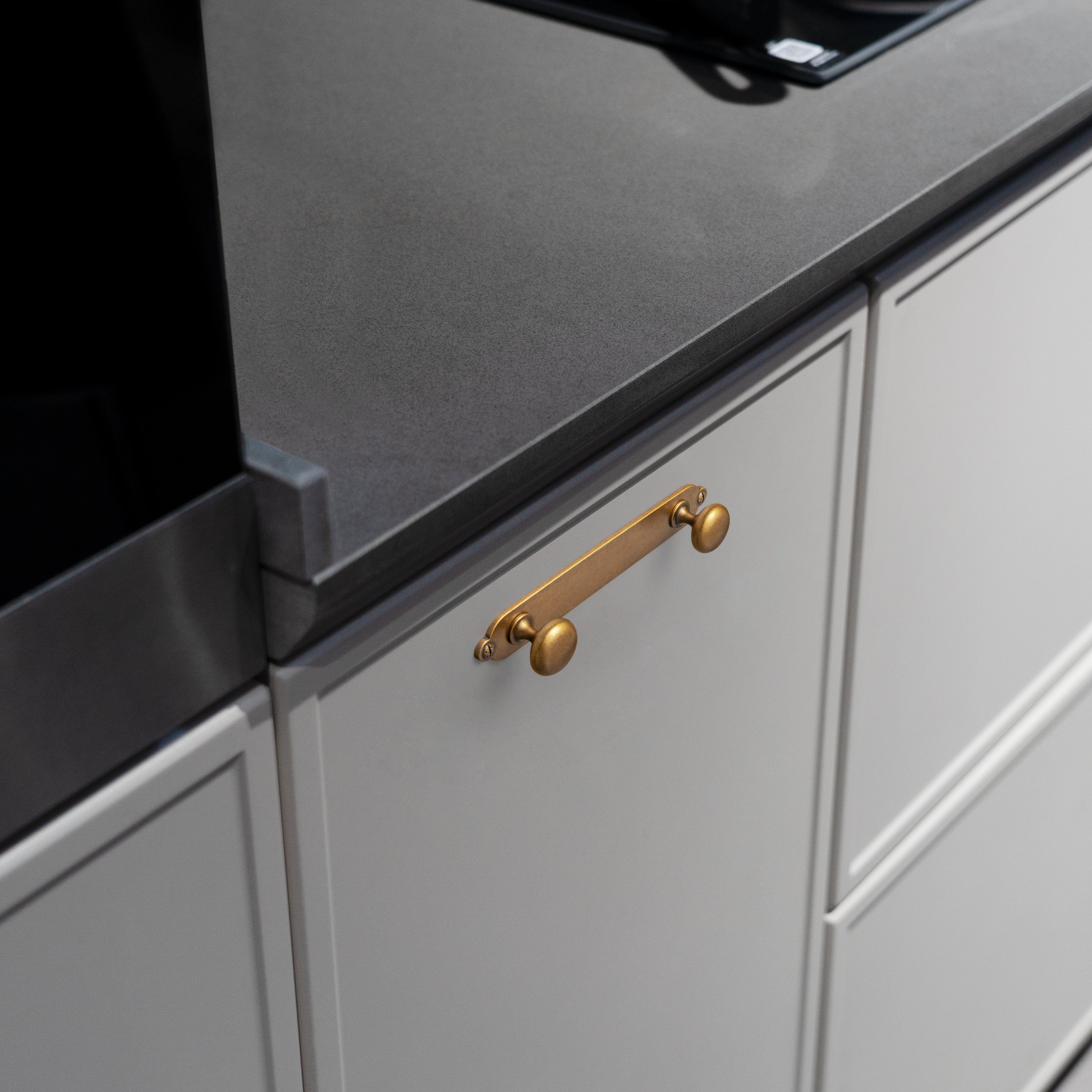 Goo-Ki 2 Pack Antique Brass Zinc Alloy Double Knobs with Long Back Plate Cabinet Hardware