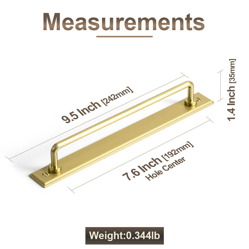 Goo-Ki 2 Pack Cabinet Bar Pulls with Back Plate Vintage Drawer Handles Home Improvement Hardware