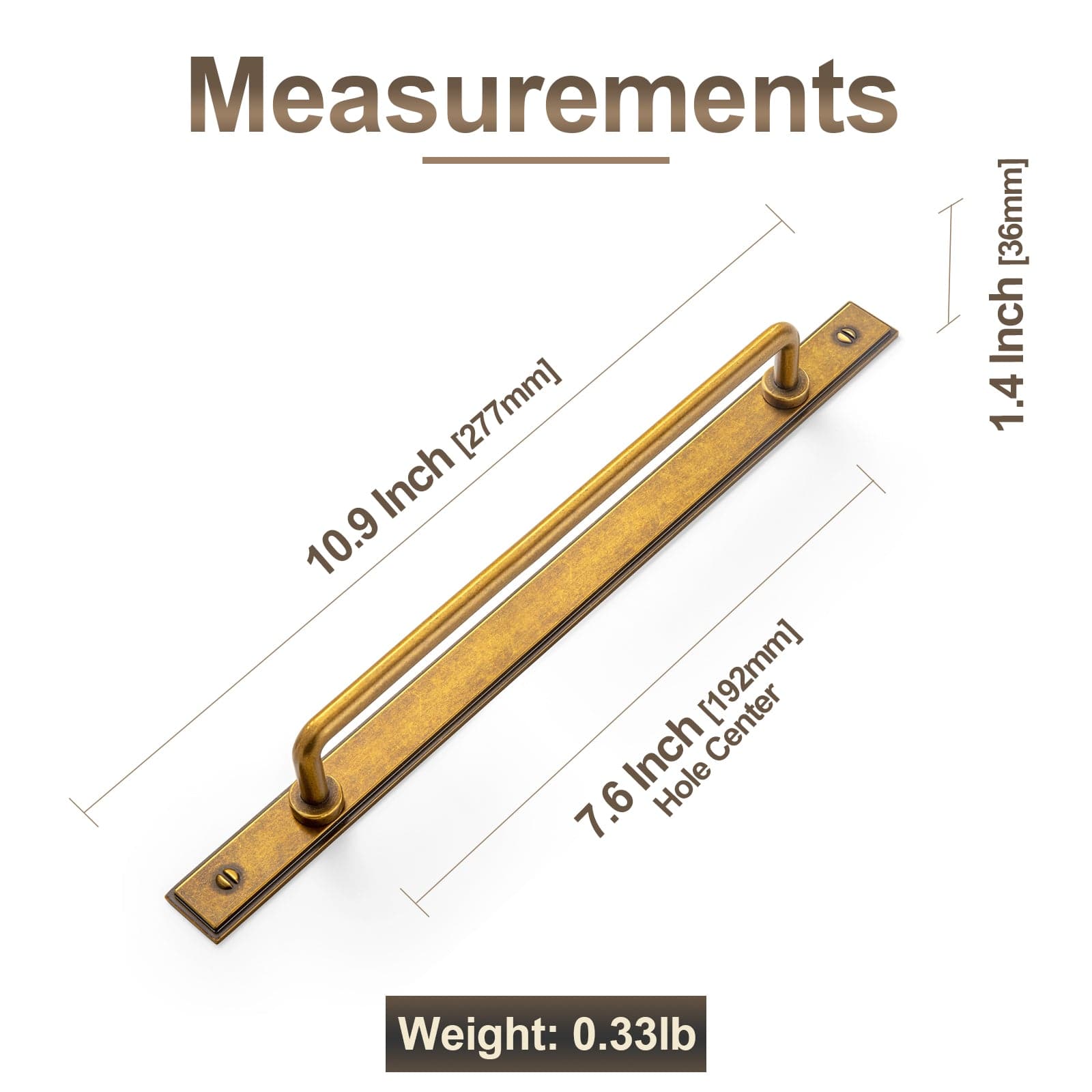 Goo-Ki 2 Pack Cabinet Bar Pulls with Back Plate Vintage Drawer Handles Home Improvement Hardware