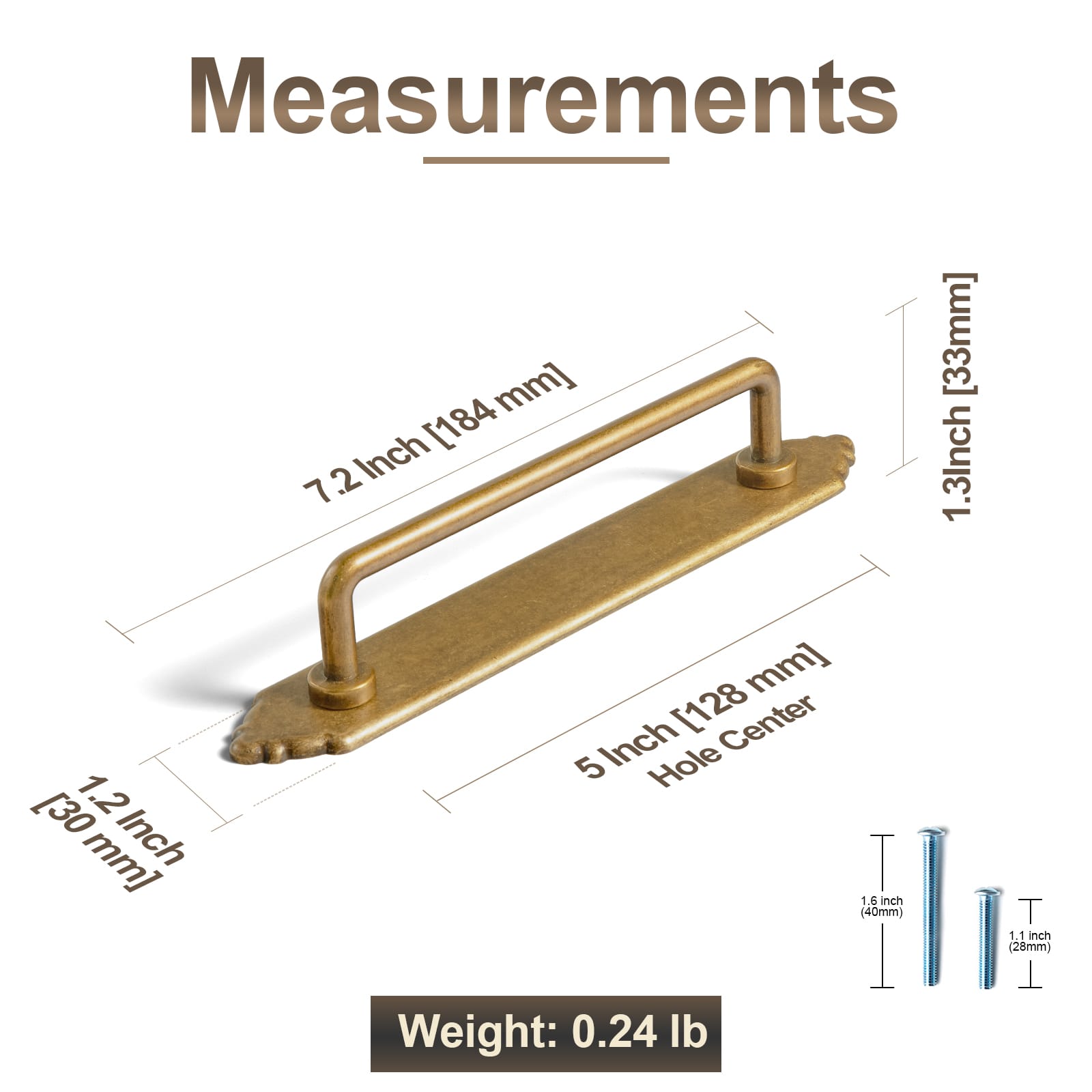 Goo-Ki 2 Pack Cabinet Bar Pulls with Back Plate Vintage Drawer Handles Home Improvement Hardware