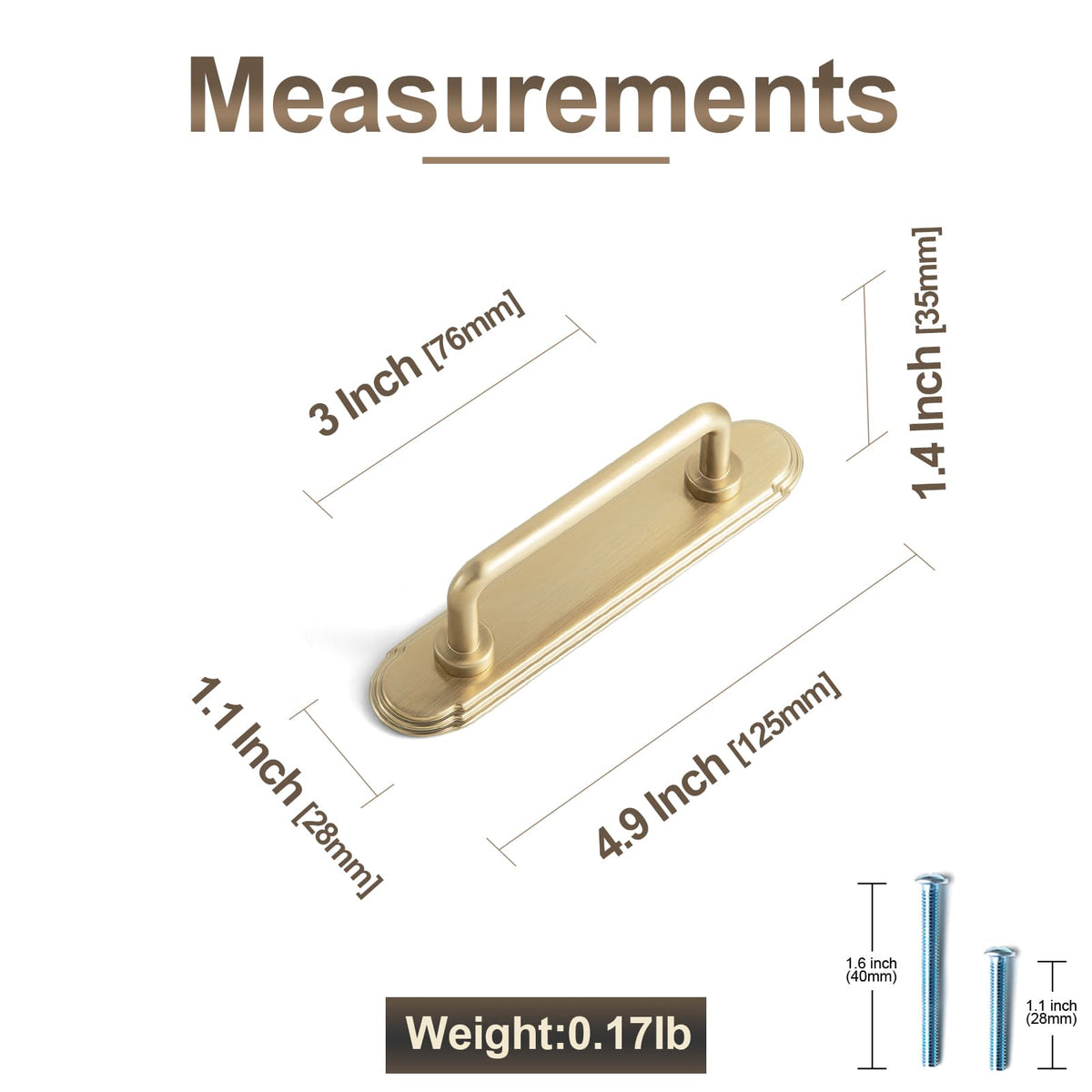 Goo-Ki 2 Pack Cabinet Bar Pulls with Back Plate Vintage Drawer Handles Home Improvement Hardware