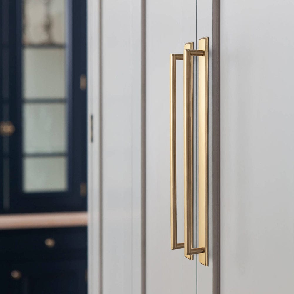 Goo-Ki 2 Pack Cabinet Handles with Back Plate Vintage Kitchen Drawer Pulls with Subtle Curves