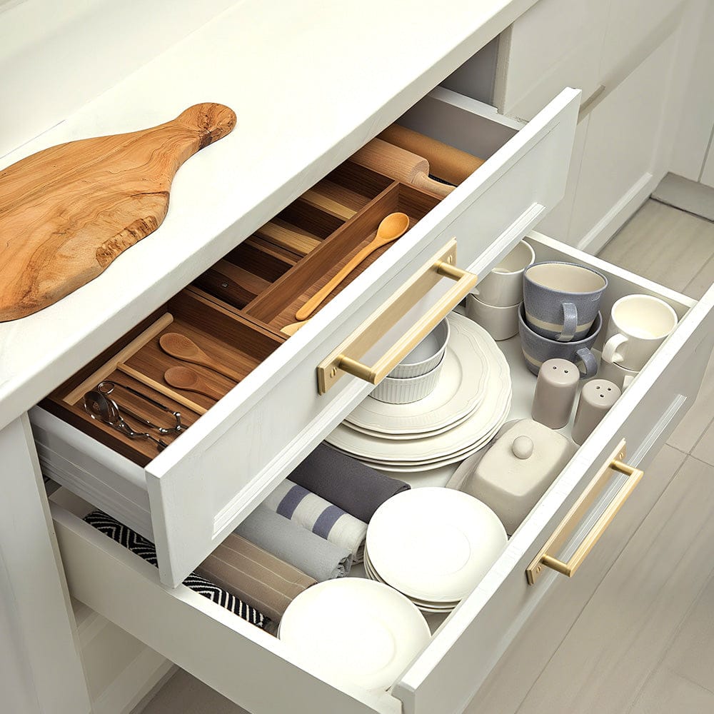 Goo-Ki 2 Pack Cabinet Handles with Back Plate Vintage Kitchen Drawer Pulls with Subtle Curves