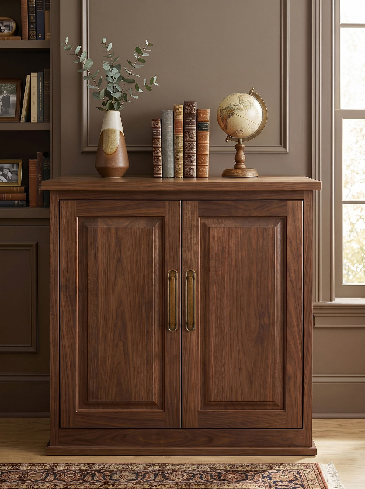 Goo-Ki 2 Pack Cabinet Handles with Back Plate Vintage Kitchen Drawer Pulls with Subtle Curves