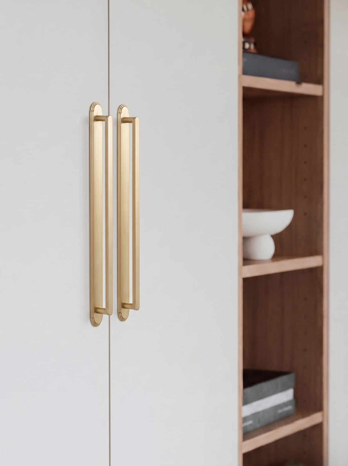 Goo-Ki 2 Pack Cabinet Handles with Back Plate Vintage Kitchen Drawer Pulls with Subtle Curves
