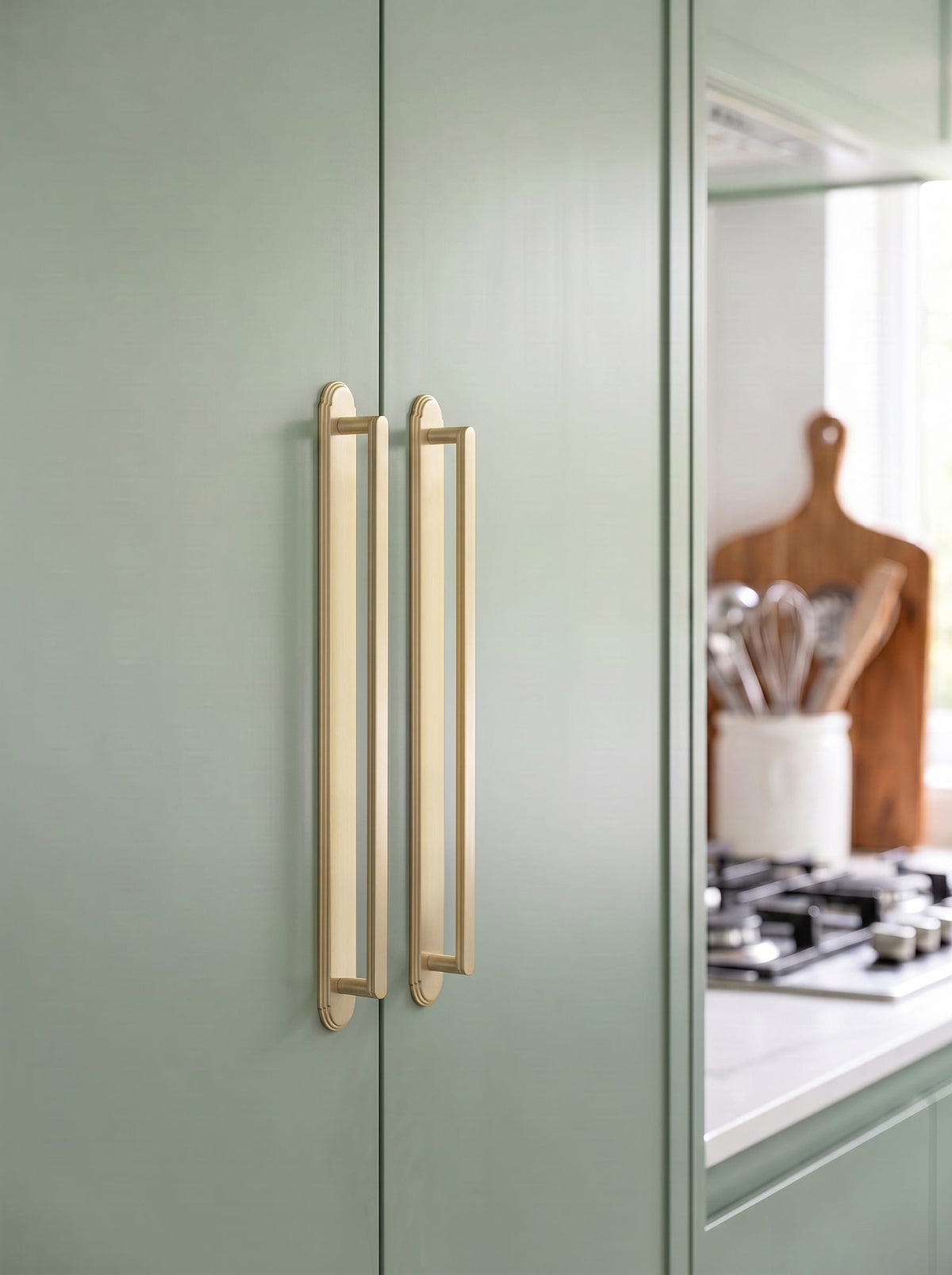 Goo-Ki 2 Pack Cabinet Handles with Back Plate Vintage Kitchen Drawer Pulls with Subtle Curves