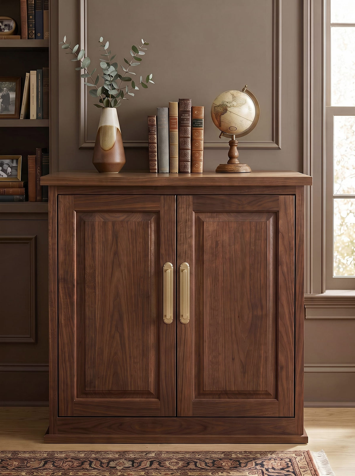 Goo-Ki 2 Pack Cabinet Handles with Back Plate Vintage Kitchen Drawer Pulls with Subtle Curves