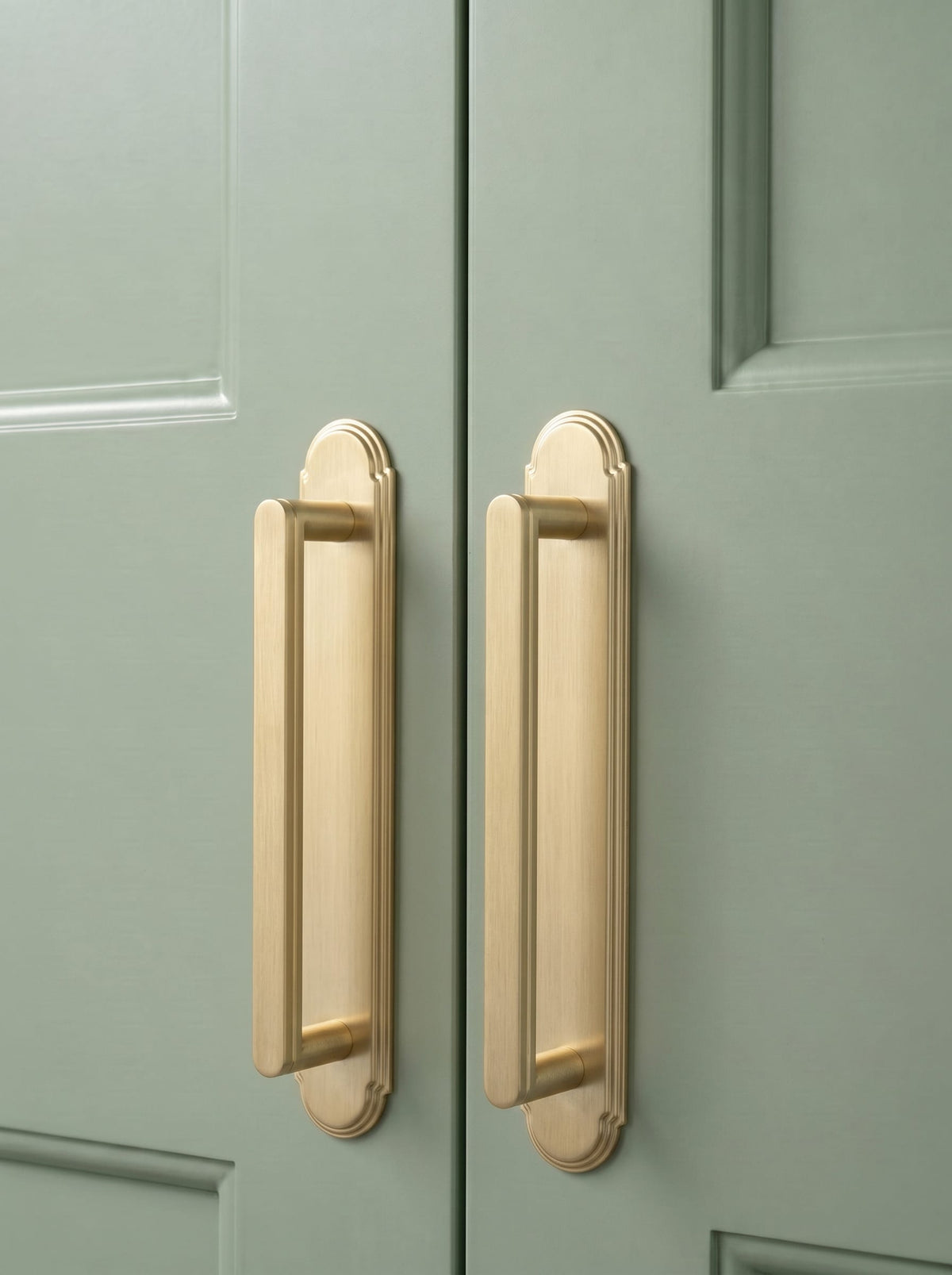 Goo-Ki 2 Pack Cabinet Handles with Back Plate Vintage Kitchen Drawer Pulls with Subtle Curves