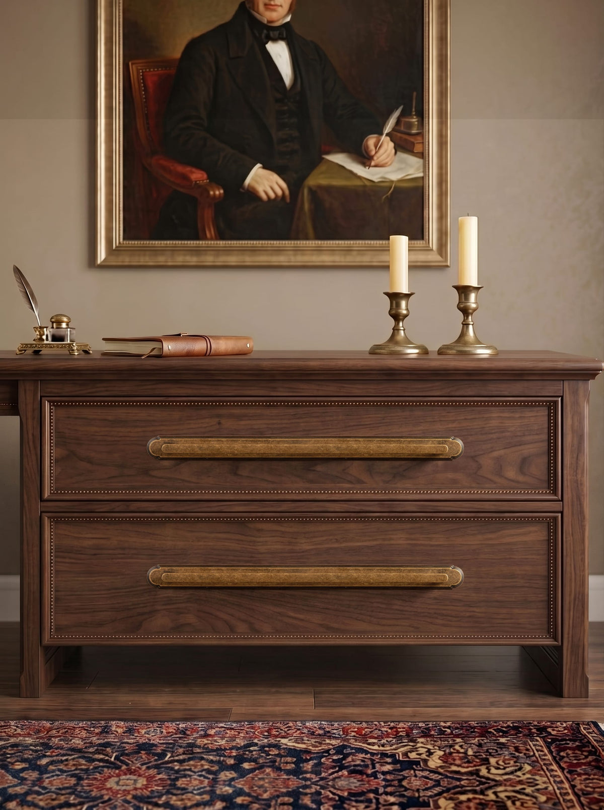 Goo-Ki 2 Pack Cabinet Handles with Back Plate Vintage Kitchen Drawer Pulls with Subtle Curves