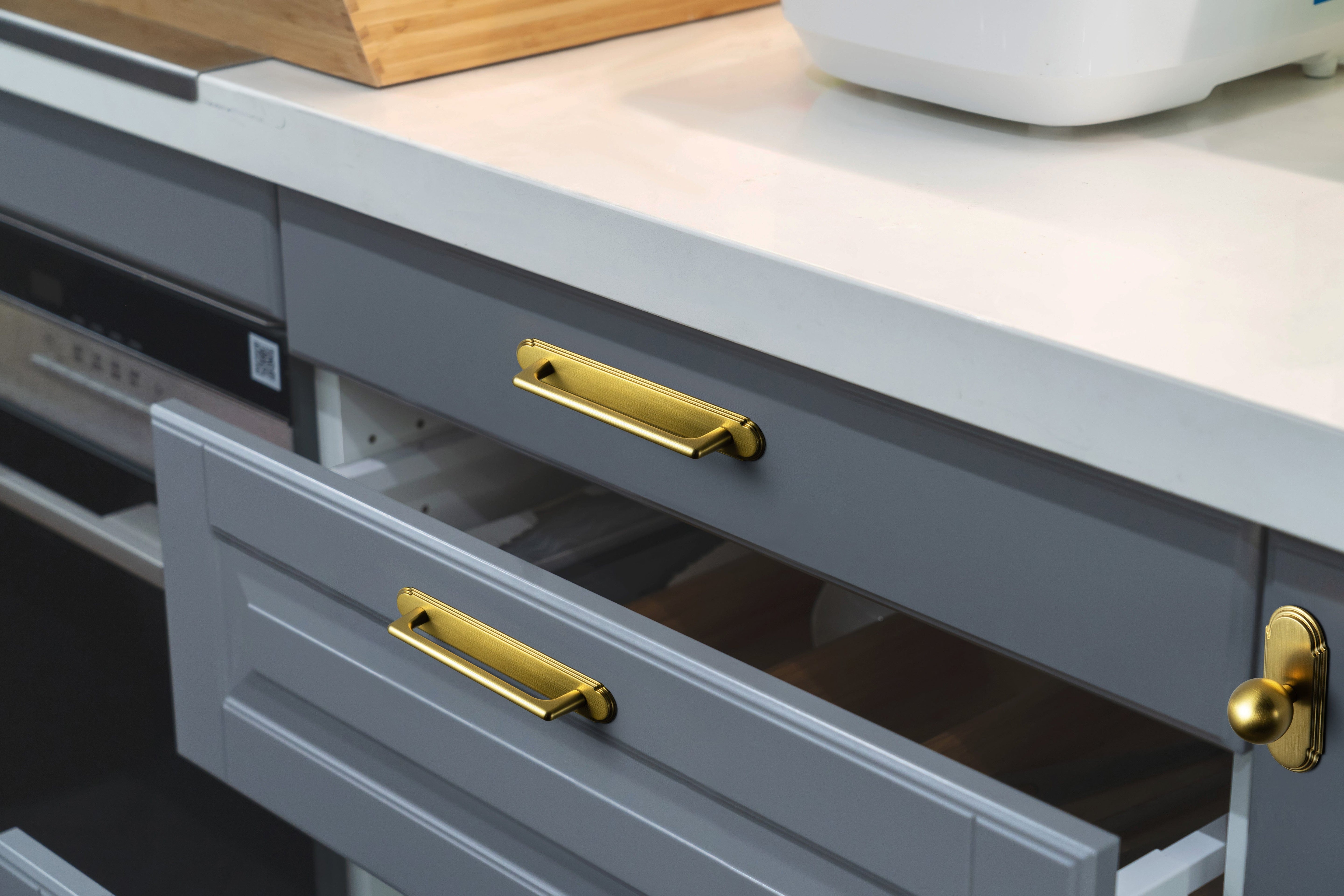 Goo-Ki 2 Pack Cabinet Pulls with Oval-shaped Back Plate Zinc Alloy Cabinet Handle with Long Back Plate G014