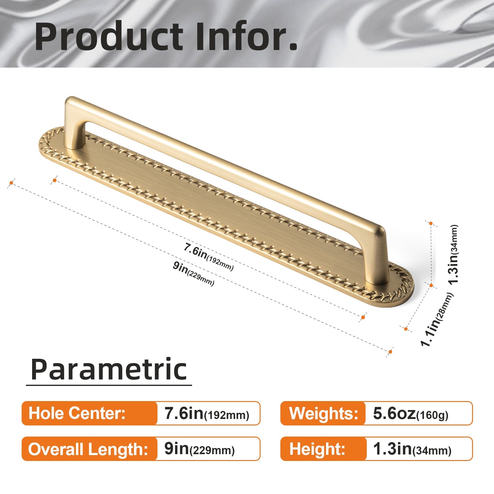 Goo-Ki 2 Pack Classic Cabinet Bar Pulls with Back Plate Zinc Alloy Cabinet Handle with Long Back Plate