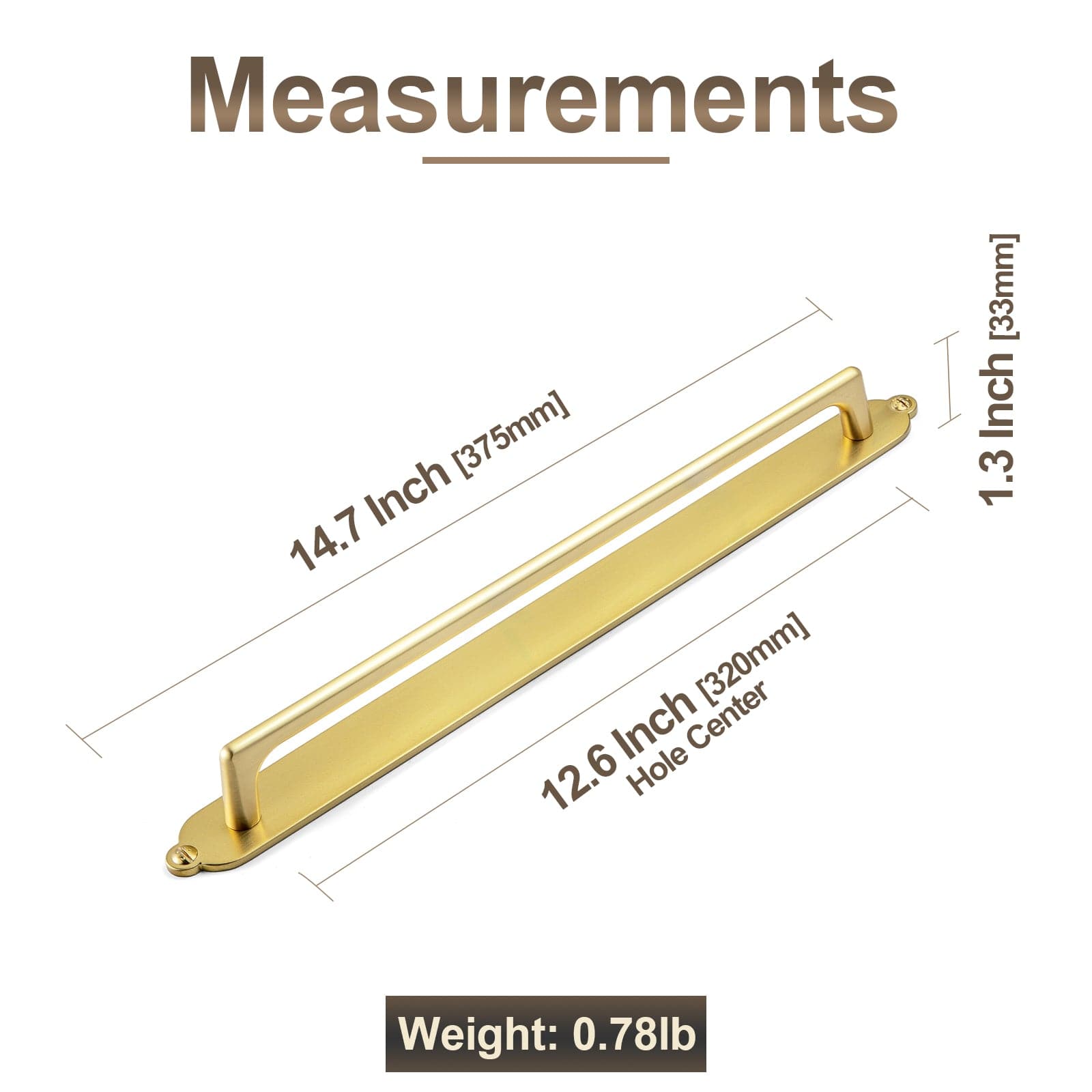 Goo-Ki 2 Pack Classic Cabinet Bar Pulls with Back Plate Zinc Alloy Cabinet Handle with Long Back Plate