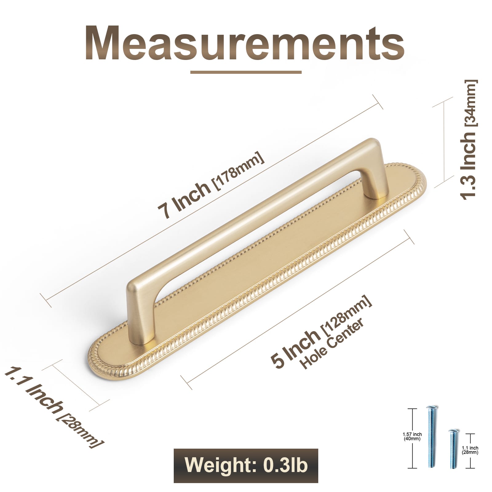 Goo-Ki 2 Pack Classic Cabinet Bar Pulls with Back Plate Zinc Alloy Cabinet Handle with Long Back Plate