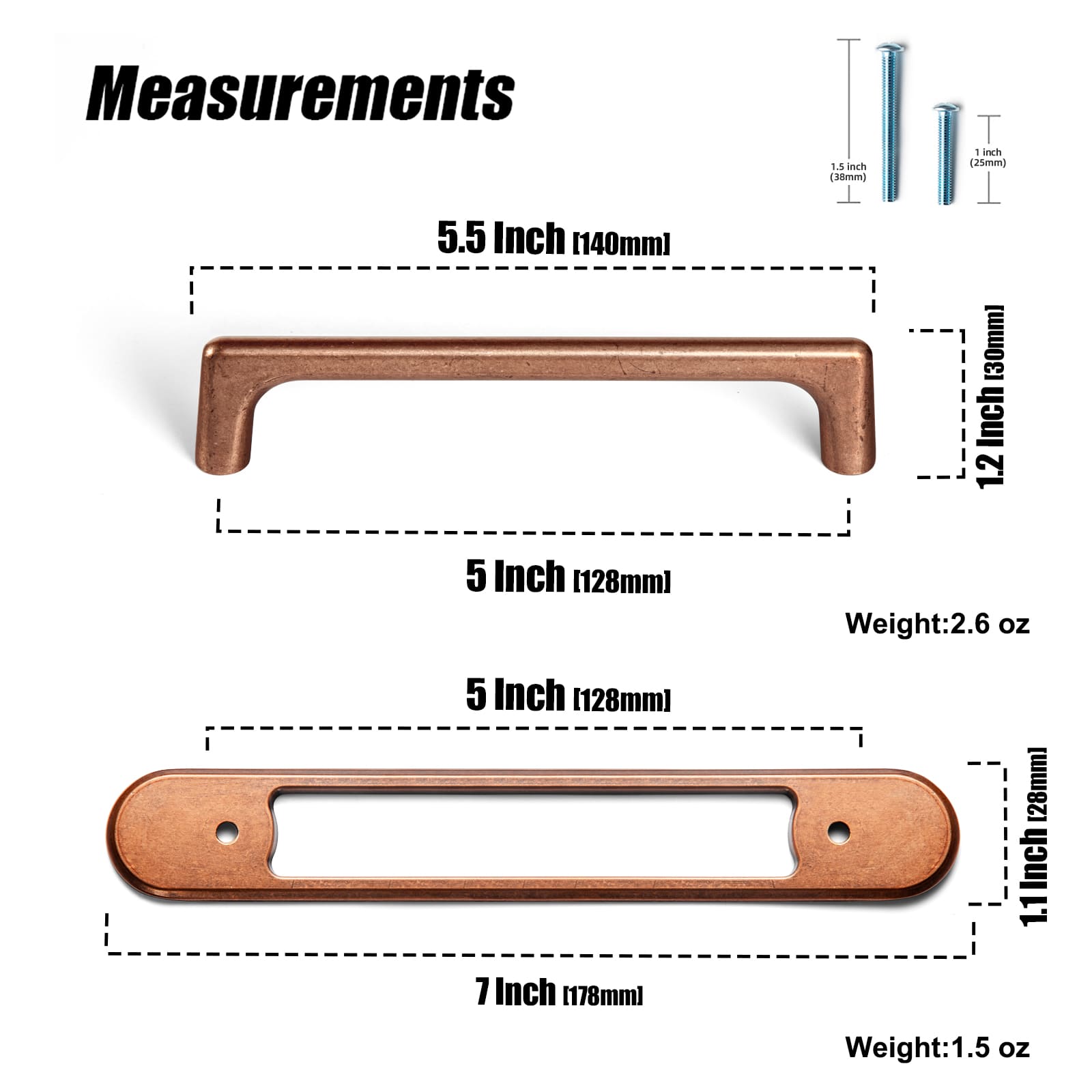 Goo-Ki 2 Pack Classic Cabinet Bar Pulls with Back Plate Zinc Alloy Cabinet Handle with Long Back Plate