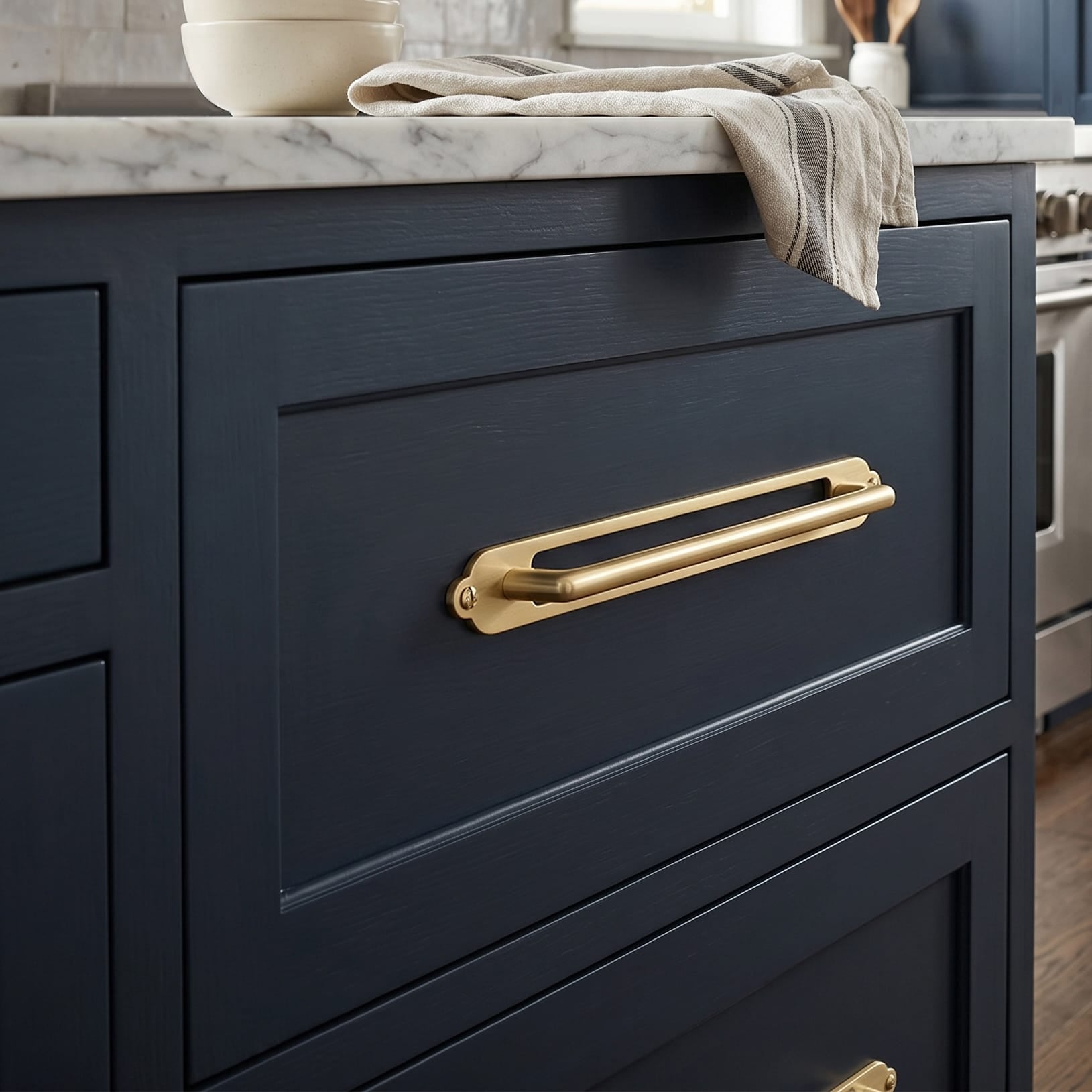 Goo-Ki 2 Pack Decorative Cabinet Bar Pulls with Back Plate Zinc Alloy Cabinet Handle with Long Back Plate