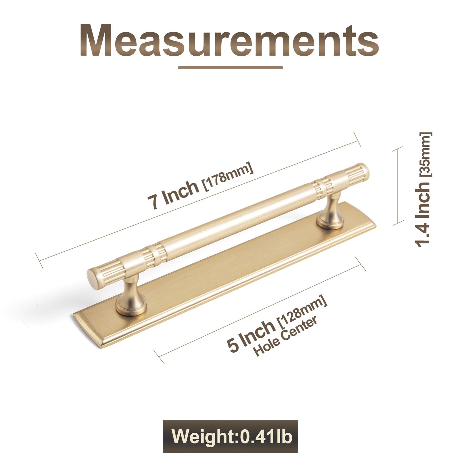 Goo-Ki 2 Pack Elegant Linear Shape Cabinet Handles Zinc Alloy Drawer Pulls with Back Plate
