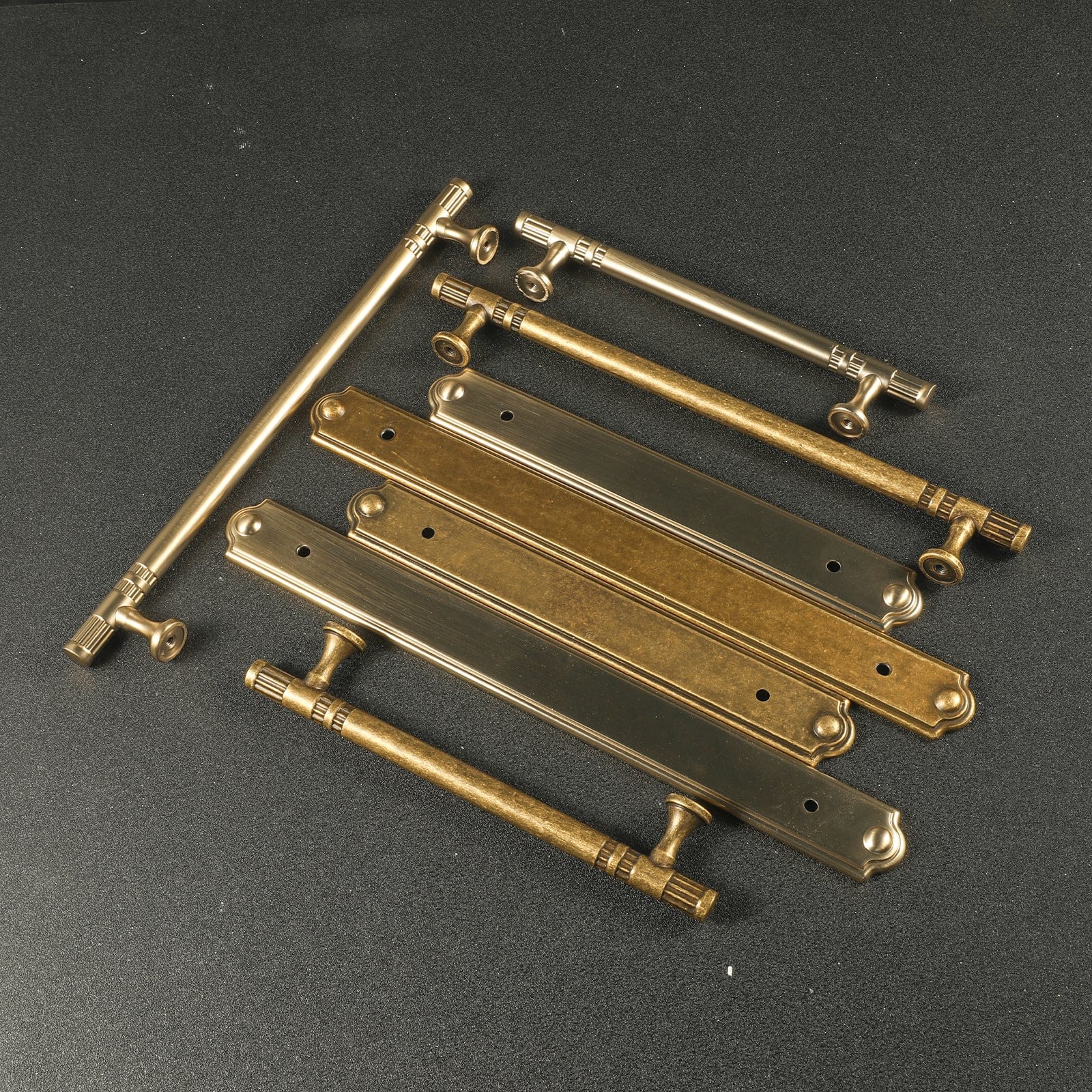 Goo-Ki 2 Pack Elegant Linear Shape Cabinet Handles Zinc Alloy Drawer Pulls with Back Plate