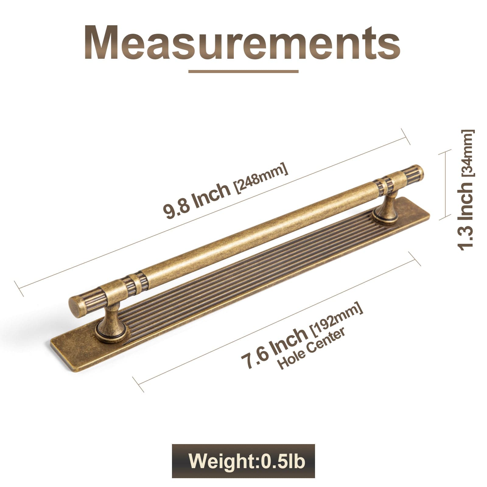 Goo-Ki 2 Pack Elegant Linear Shape Cabinet Handles Zinc Alloy Drawer Pulls with Back Plate