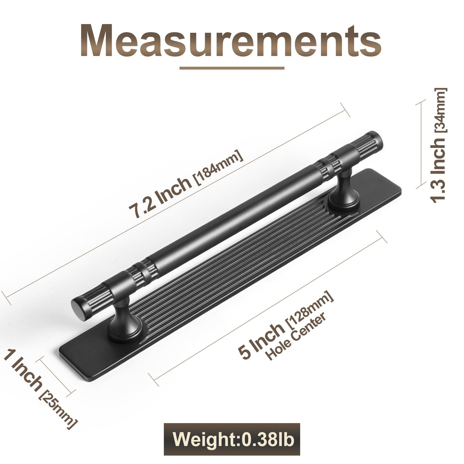 Goo-Ki 2 Pack Elegant Linear Shape Cabinet Handles Zinc Alloy Drawer Pulls with Back Plate
