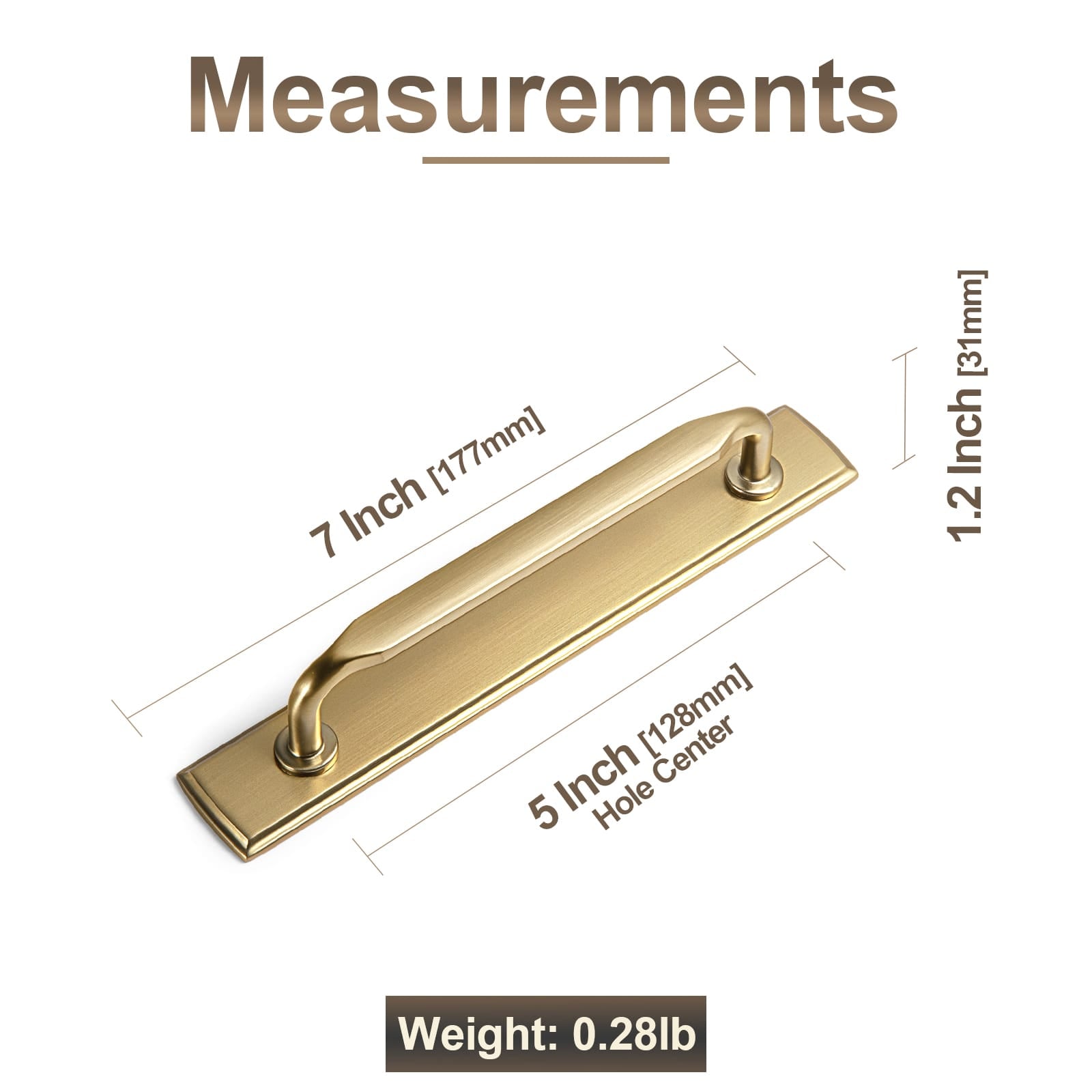Goo-Ki 2 Pack Elegant Vintage Zinc Alloy Cabinet Handles with Long Backplate, Classic Furniture Hardware for Cabinets, Wardrobes & Dressers