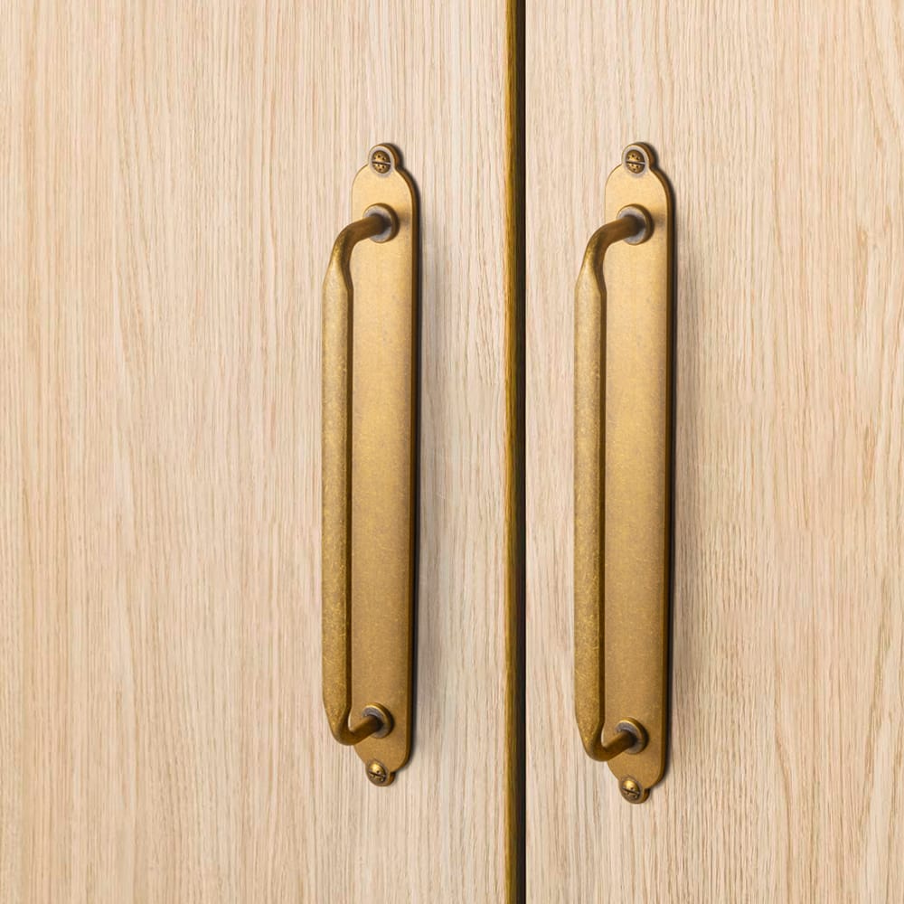 Goo-Ki 2 Pack Elegant Vintage Zinc Alloy Cabinet Handles with Long Backplate, Classic Furniture Hardware for Cabinets, Wardrobes & Dressers