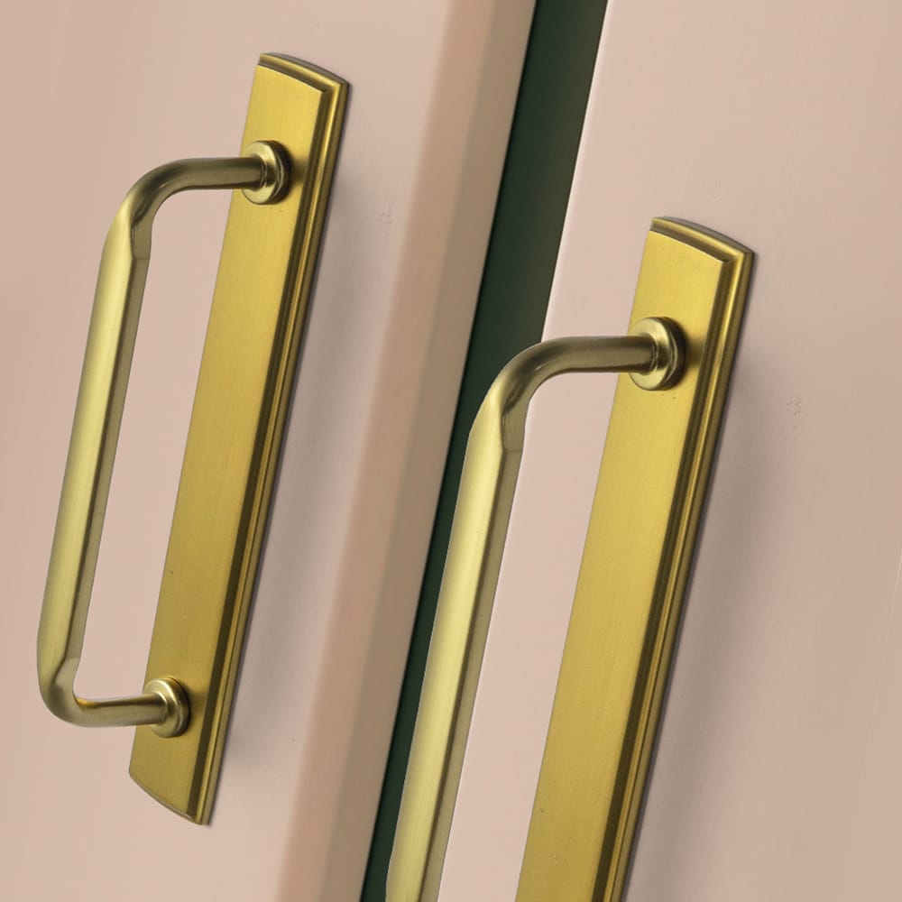 Goo-Ki 2 Pack Elegant Vintage Zinc Alloy Cabinet Handles with Long Backplate, Classic Furniture Hardware for Cabinets, Wardrobes & Dressers
