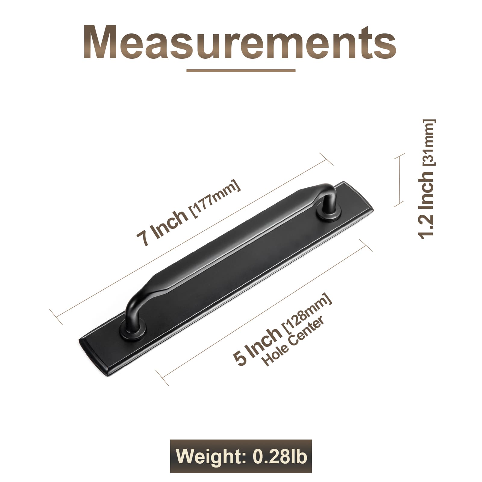Goo-Ki 2 Pack Elegant Vintage Zinc Alloy Cabinet Handles with Long Backplate, Classic Furniture Hardware for Cabinets, Wardrobes & Dressers