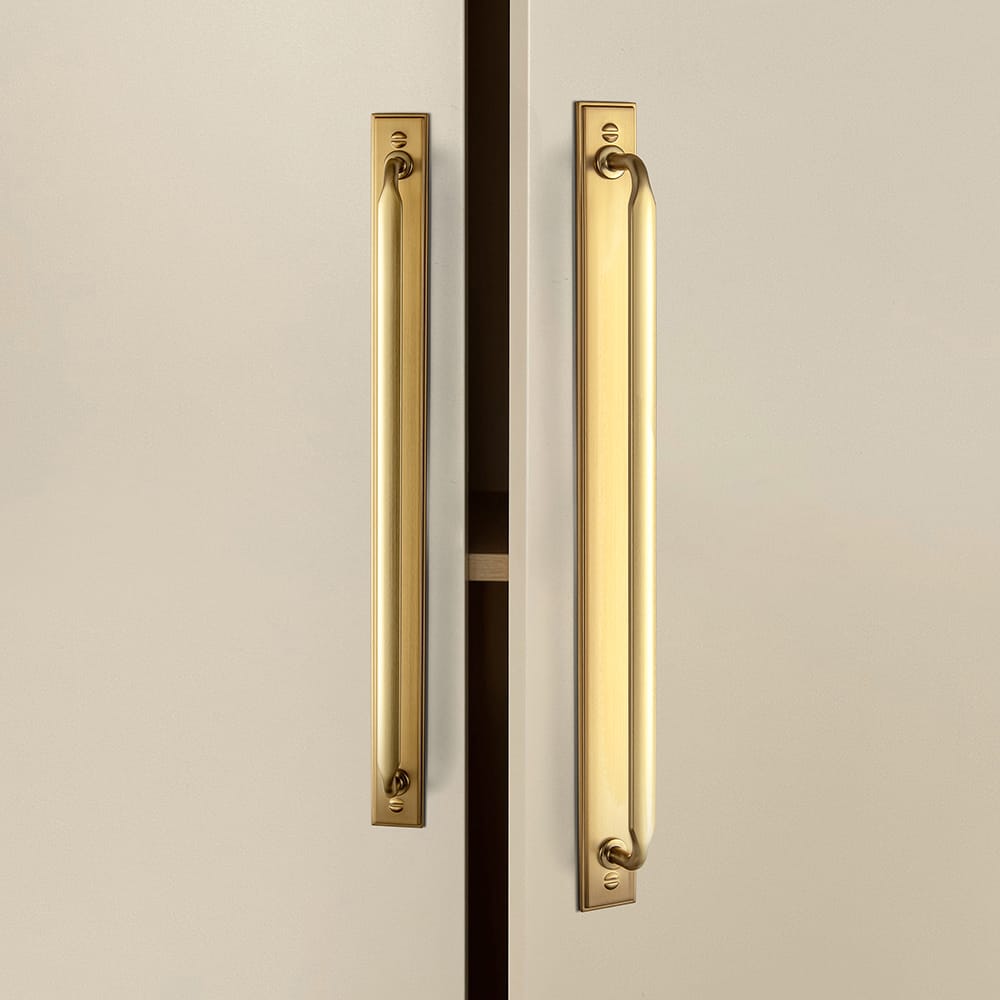 Goo-Ki 2 Pack Elegant Vintage Zinc Alloy Cabinet Handles with Long Backplate, Classic Furniture Hardware for Cabinets, Wardrobes & Dressers