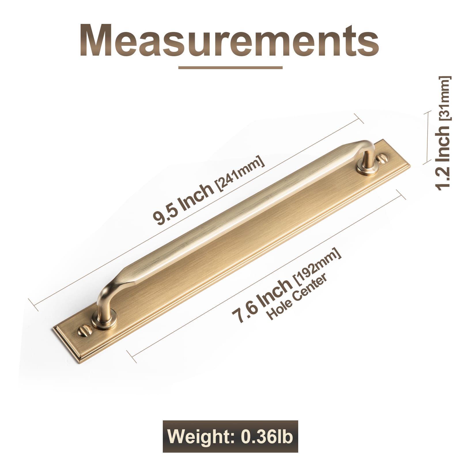 Goo-Ki 2 Pack Elegant Vintage Zinc Alloy Cabinet Handles with Long Backplate, Classic Furniture Hardware for Cabinets, Wardrobes & Dressers