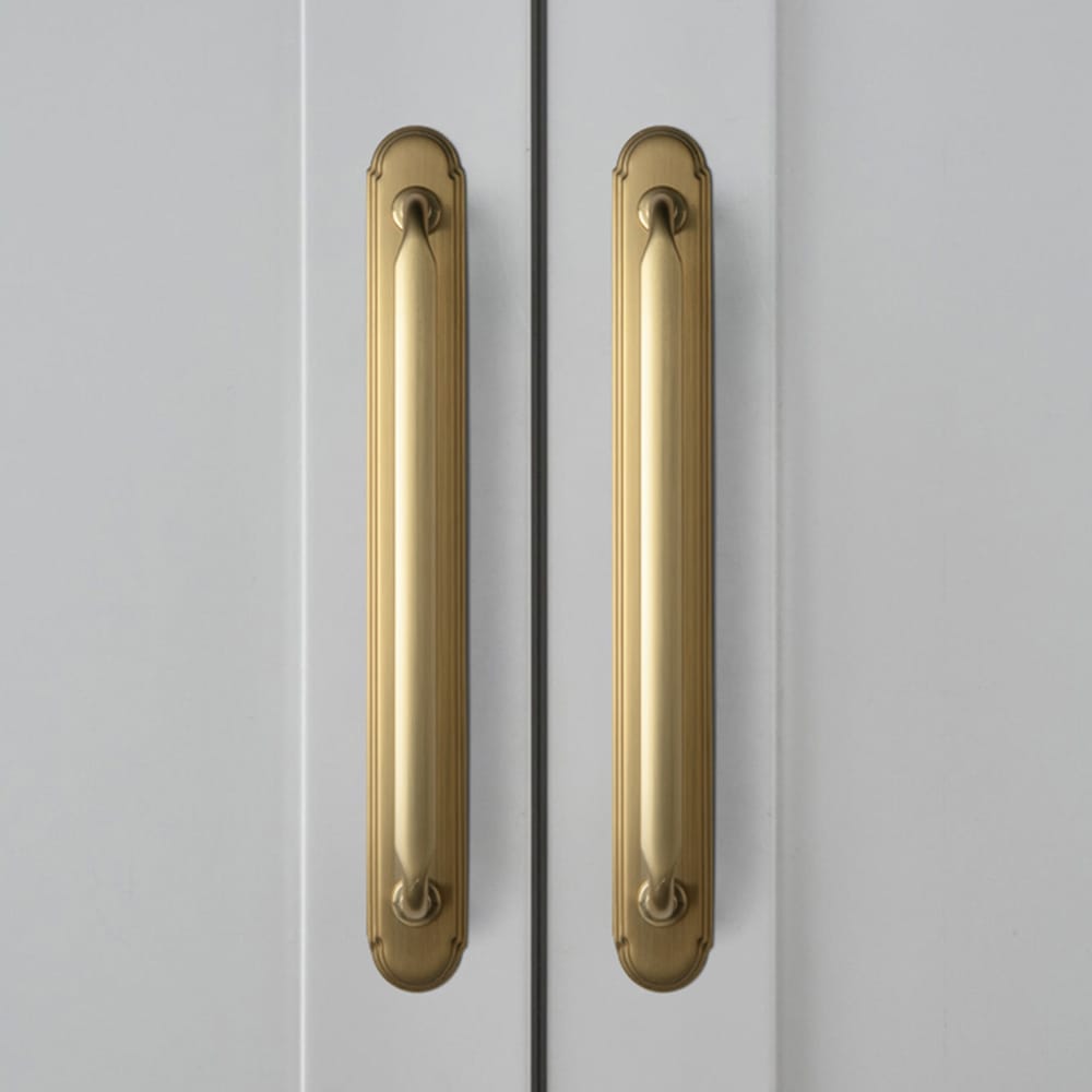 Goo-Ki 2 Pack Elegant Vintage Zinc Alloy Cabinet Handles with Long Backplate, Classic Furniture Hardware for Cabinets, Wardrobes & Dressers