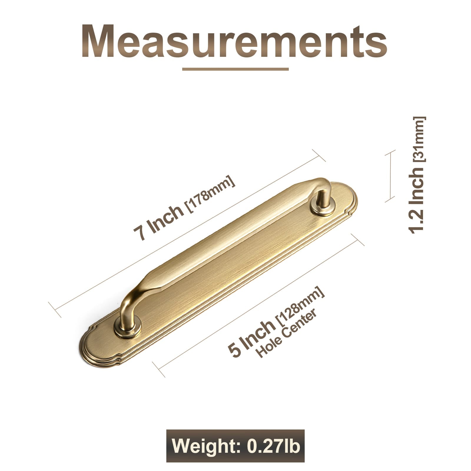 Goo-Ki 2 Pack Elegant Vintage Zinc Alloy Cabinet Handles with Long Backplate, Classic Furniture Hardware for Cabinets, Wardrobes & Dressers