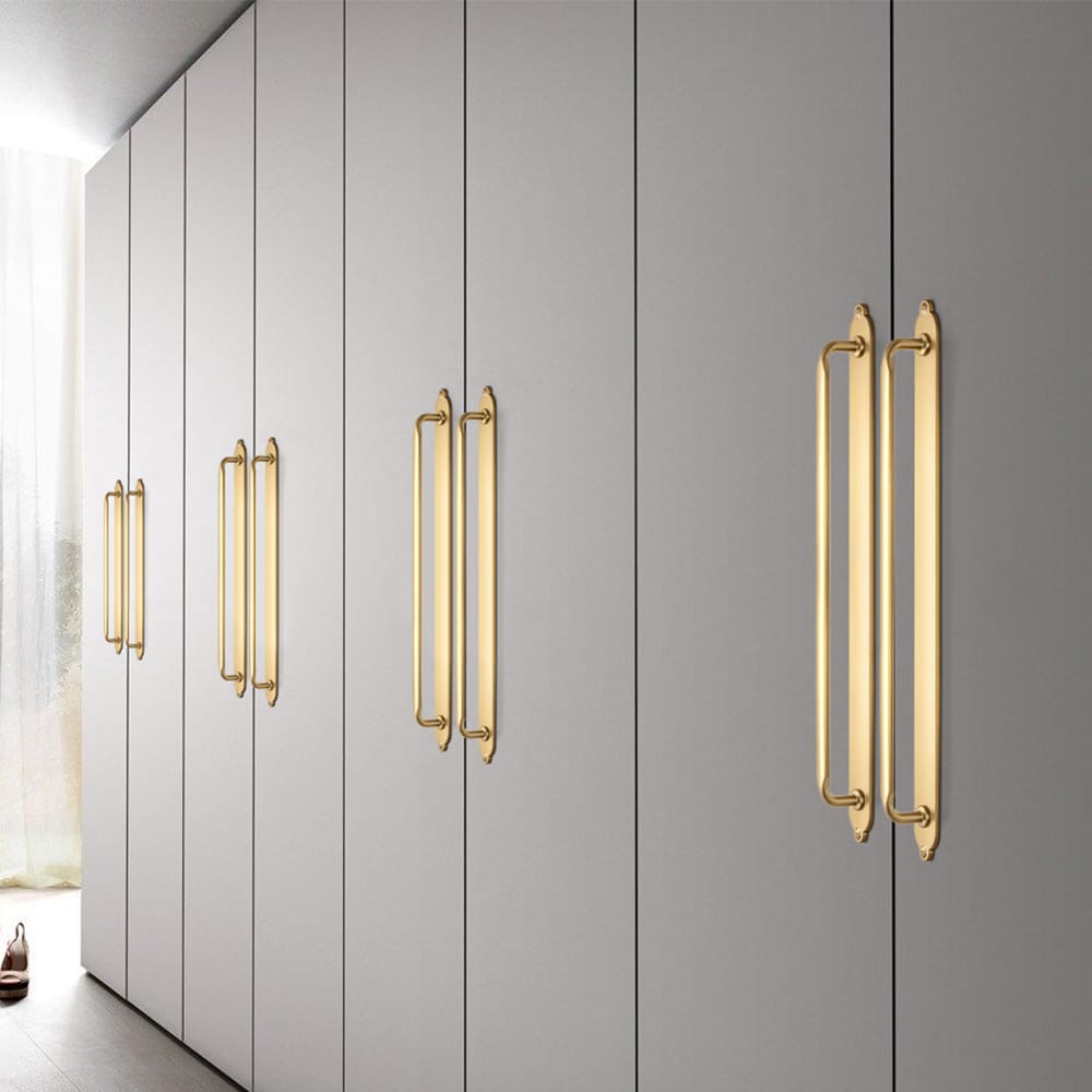 Goo-Ki 2 Pack Elegant Vintage Zinc Alloy Cabinet Handles with Long Backplate, Classic Furniture Hardware for Cabinets, Wardrobes & Dressers