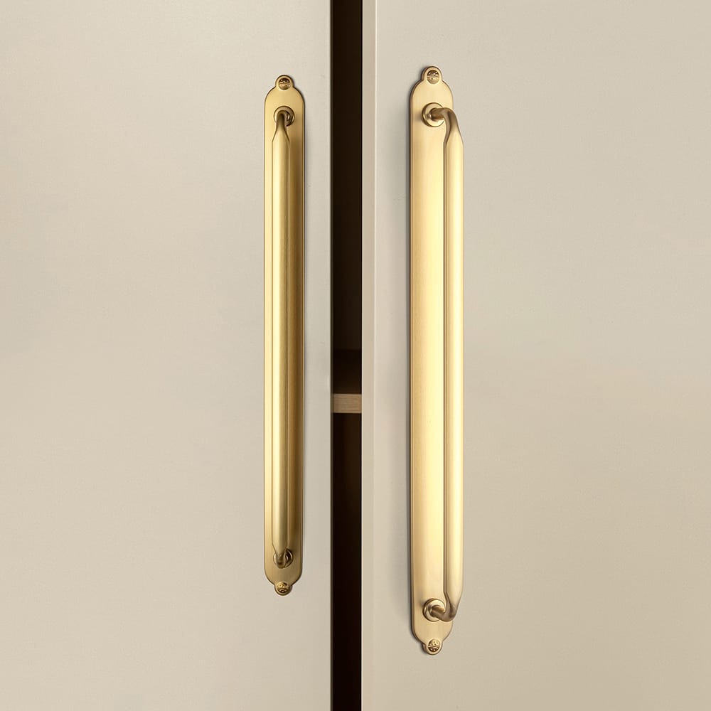 Goo-Ki 2 Pack Elegant Vintage Zinc Alloy Cabinet Handles with Long Backplate, Classic Furniture Hardware for Cabinets, Wardrobes & Dressers