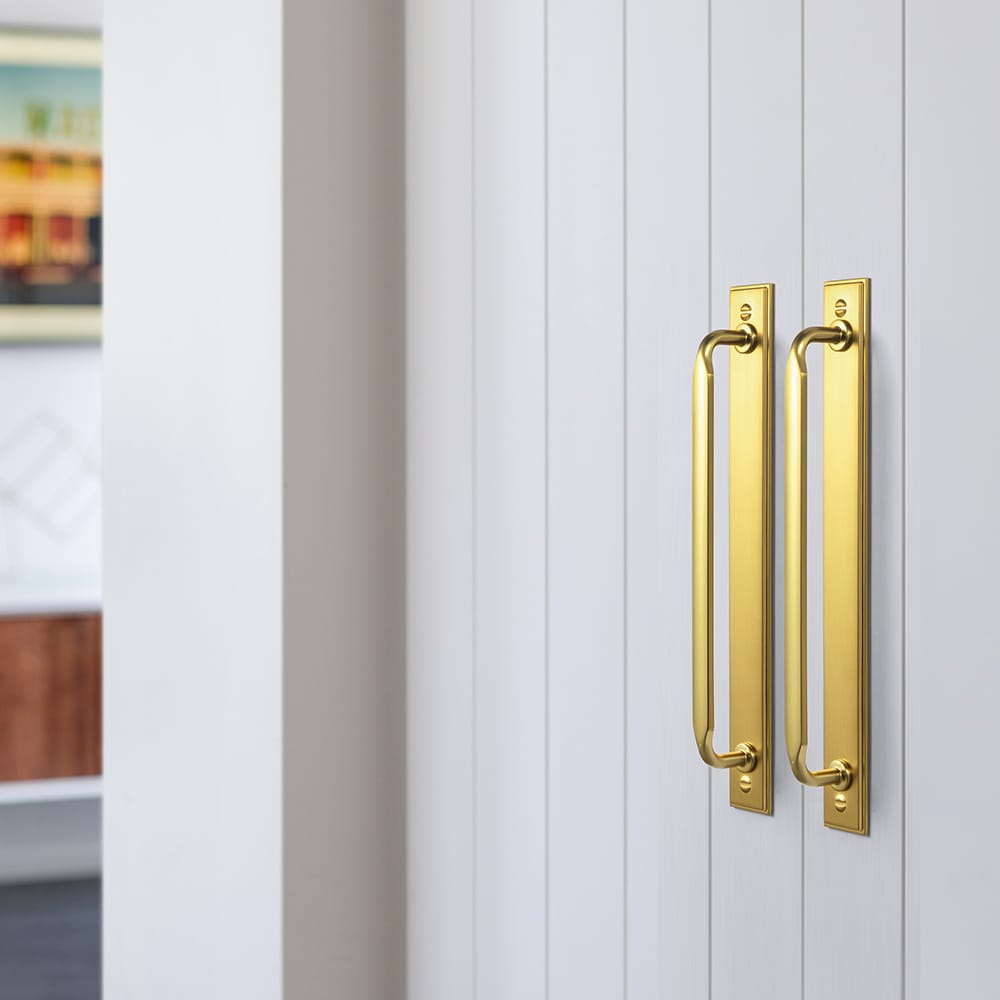 Goo-Ki 2 Pack Elegant Vintage Zinc Alloy Cabinet Handles with Long Backplate, Classic Furniture Hardware for Cabinets, Wardrobes & Dressers