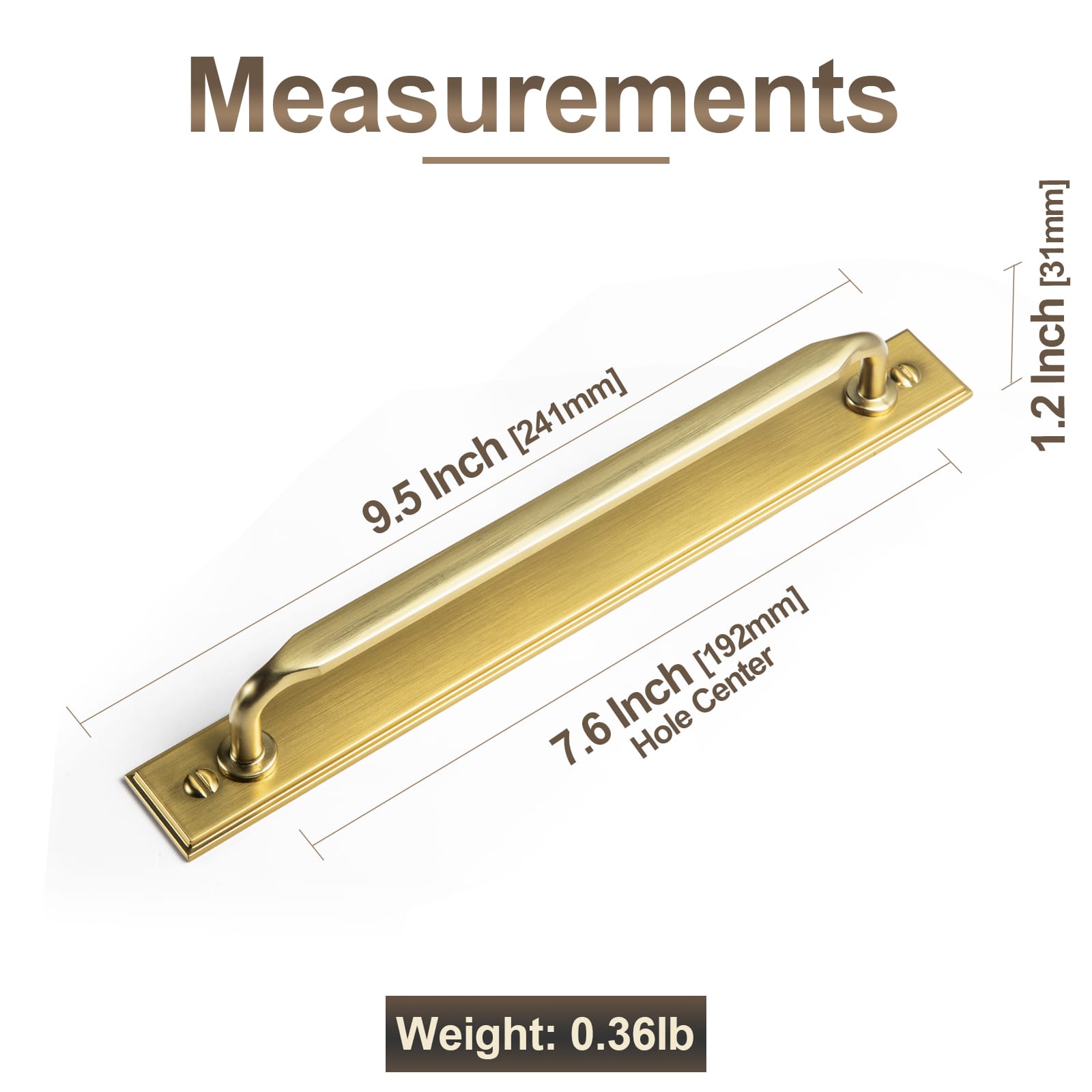 Goo-Ki 2 Pack Elegant Vintage Zinc Alloy Cabinet Handles with Long Backplate, Classic Furniture Hardware for Cabinets, Wardrobes & Dressers