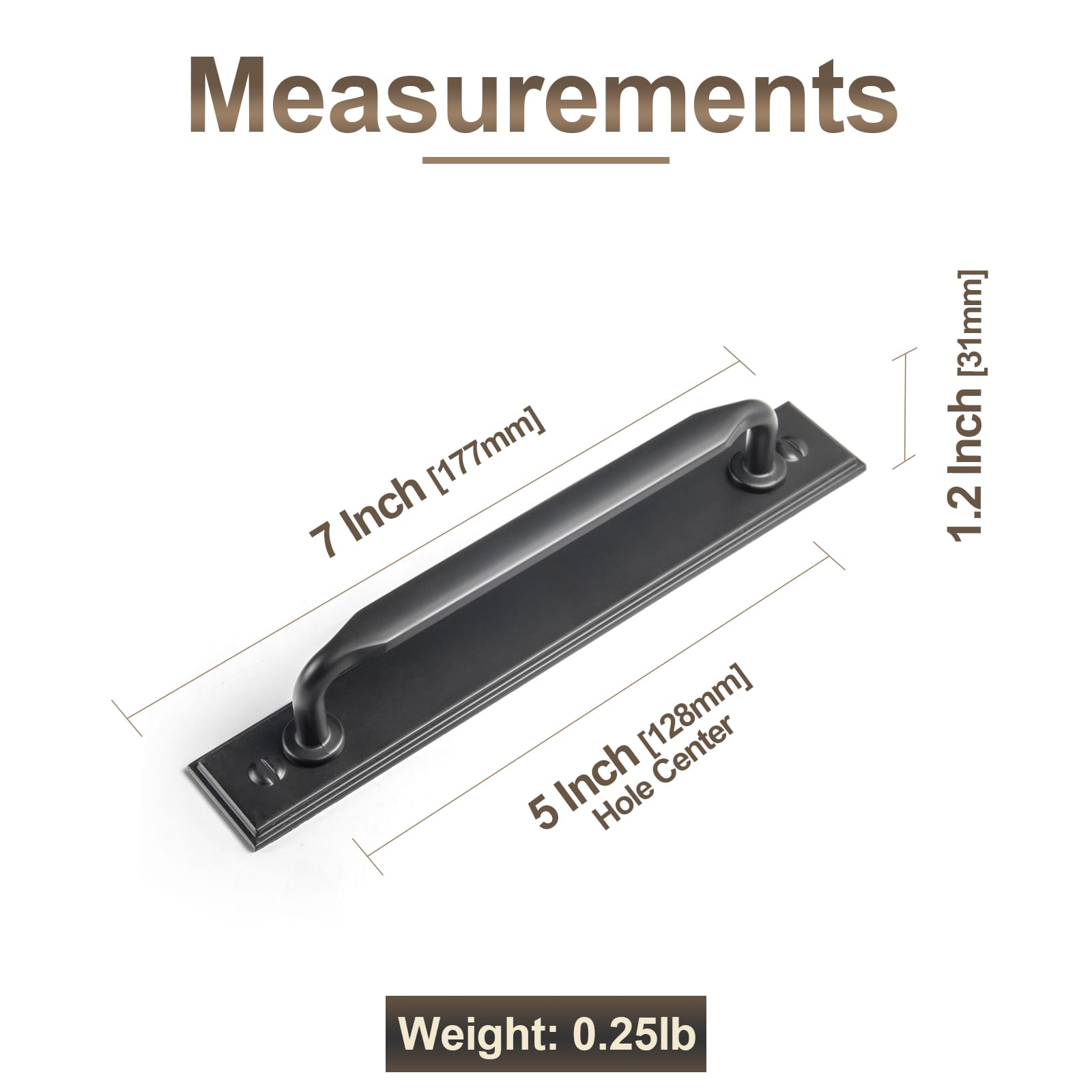 Goo-Ki 2 Pack Elegant Vintage Zinc Alloy Cabinet Handles with Long Backplate, Classic Furniture Hardware for Cabinets, Wardrobes & Dressers