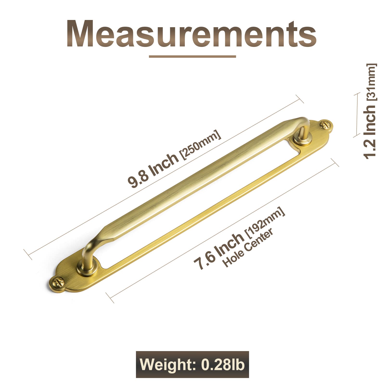 Goo-Ki 2 Pack Elegant Vintage Zinc Alloy Cabinet Handles with Long Backplate, Classic Furniture Hardware for Cabinets, Wardrobes & Dressers