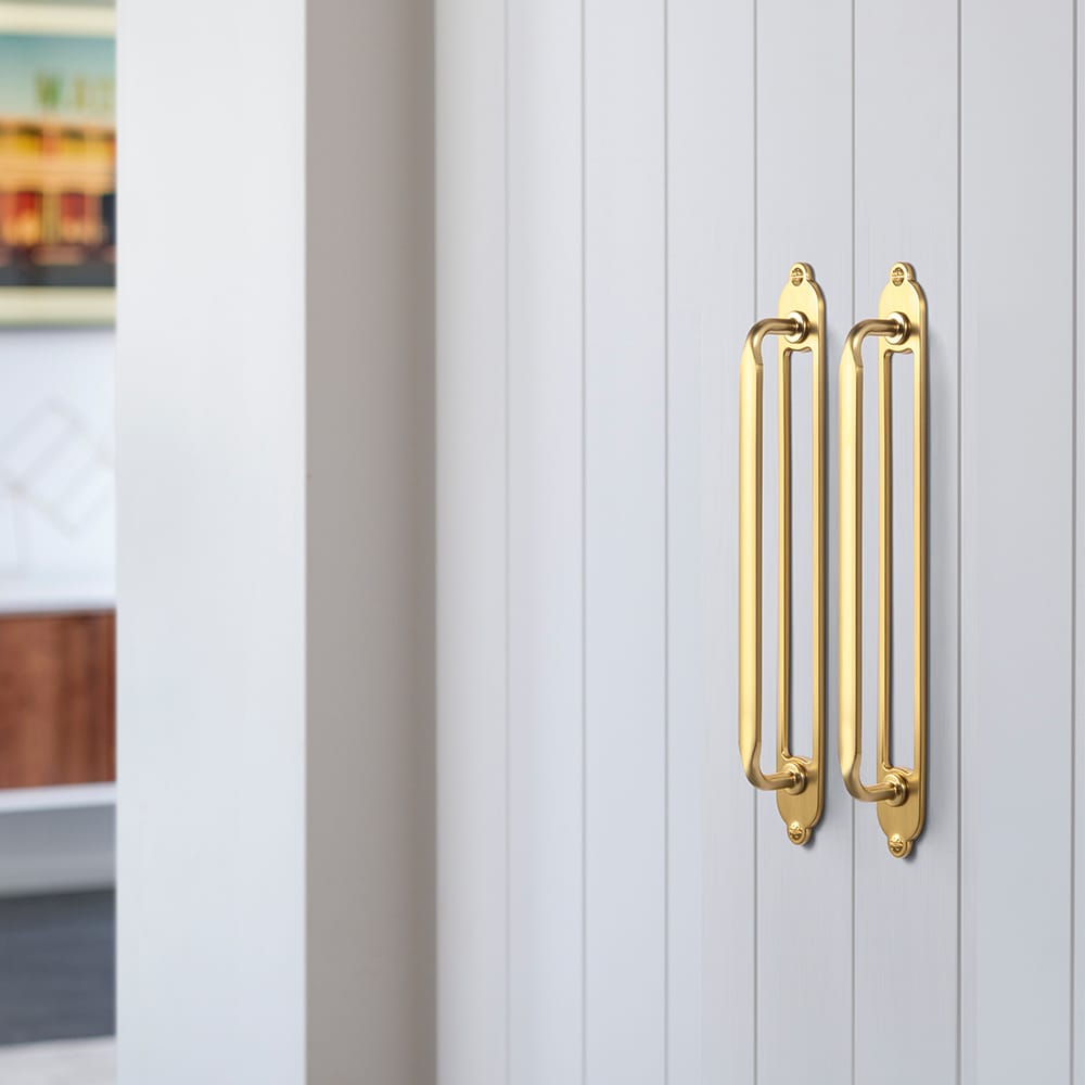 Goo-Ki 2 Pack Elegant Vintage Zinc Alloy Cabinet Handles with Long Backplate, Classic Furniture Hardware for Cabinets, Wardrobes & Dressers