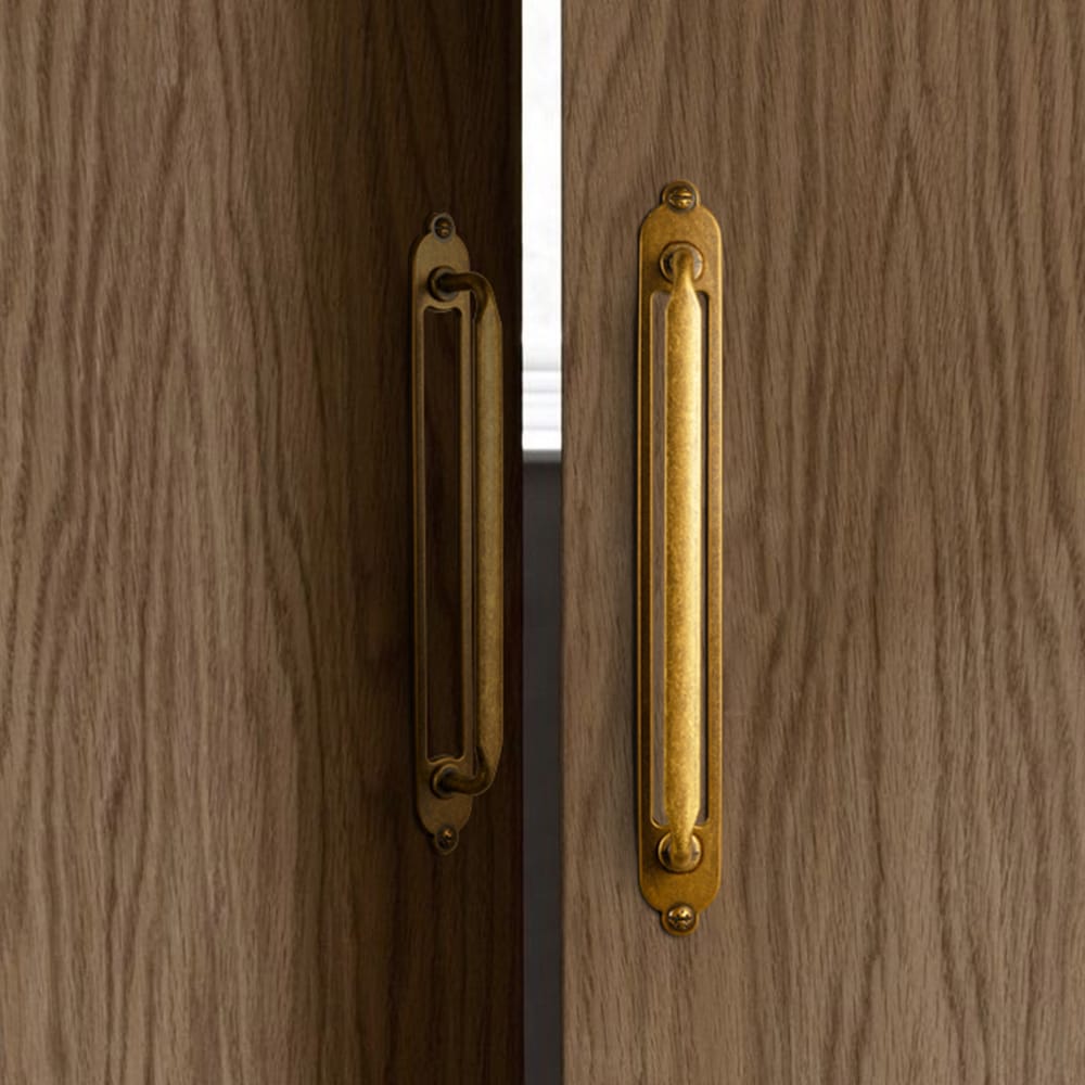 Goo-Ki 2 Pack Elegant Vintage Zinc Alloy Cabinet Handles with Long Backplate, Classic Furniture Hardware for Cabinets, Wardrobes & Dressers