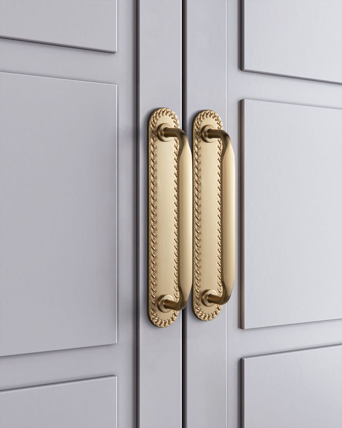 Goo-Ki 2 Pack Elegant Vintage Zinc Alloy Cabinet Handles with Long Backplate, Classic Furniture Hardware for Cabinets, Wardrobes & Dressers