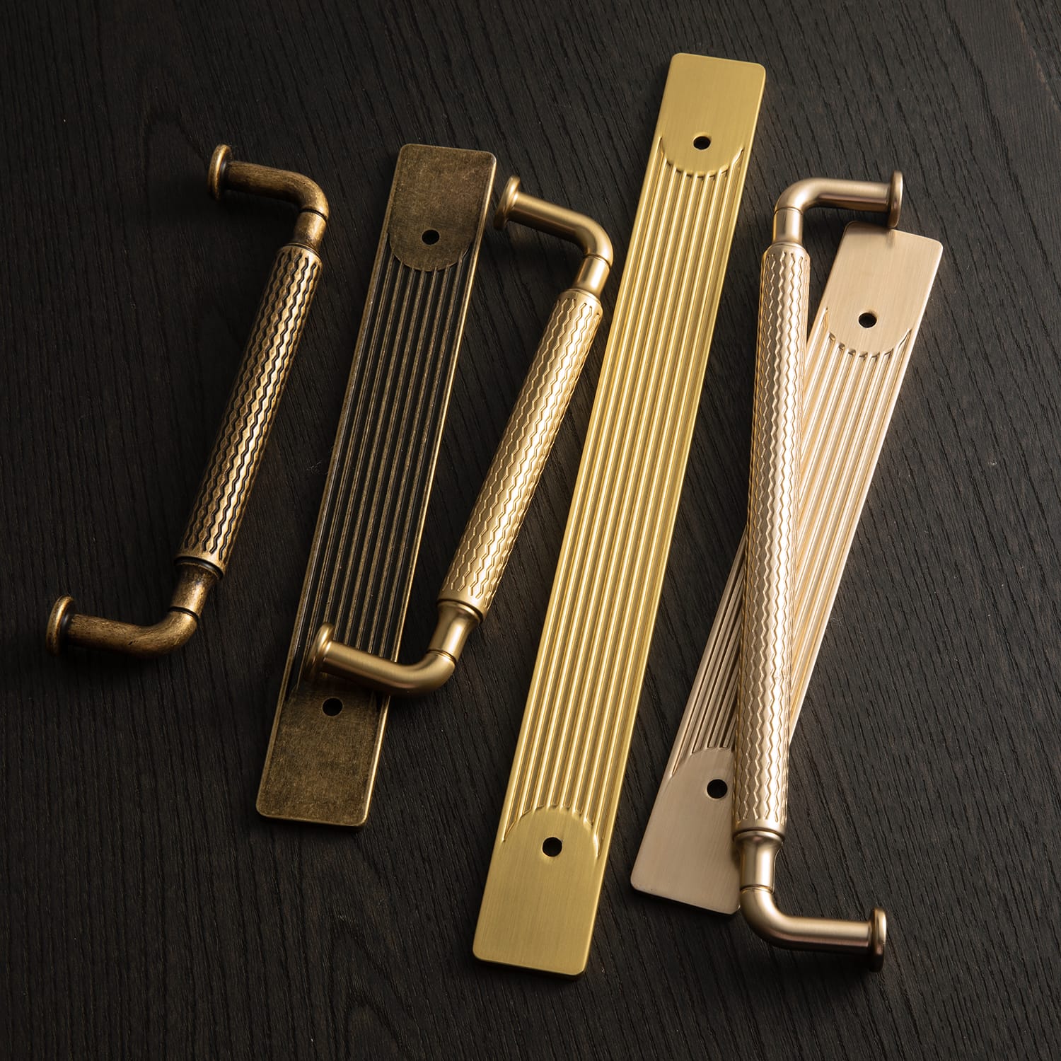 Goo-Ki 2 Pack Industrial Vintage Zinc Alloy Drawer Pull, Knurled Handle with Decorative Ribbed Backplate