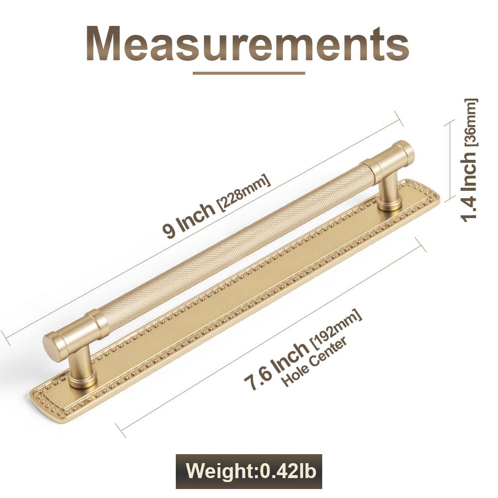 Goo-Ki 2 Pack Knurled Metal Alloy Vintage Bronze Bar Pull with Back Plate Kitchen Hardware