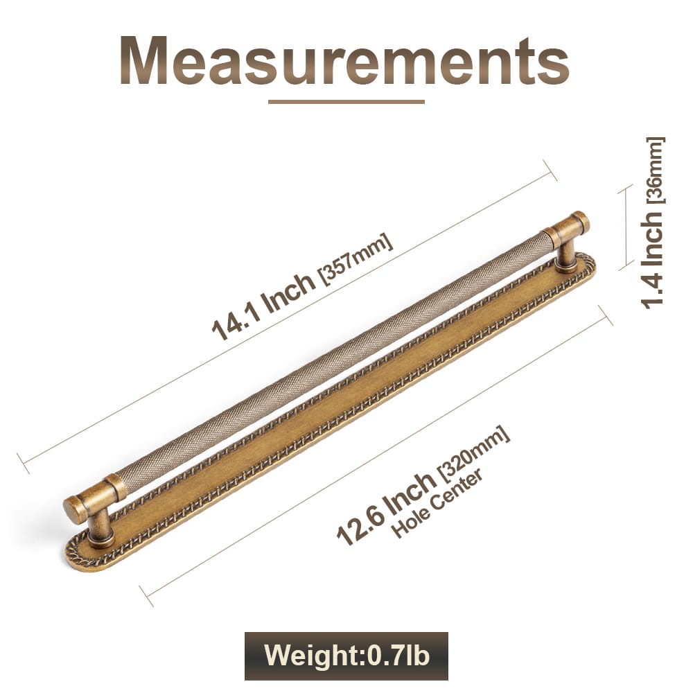 Goo-Ki 2 Pack Knurled Metal Alloy Vintage Bronze Bar Pull with Back Plate Kitchen Hardware