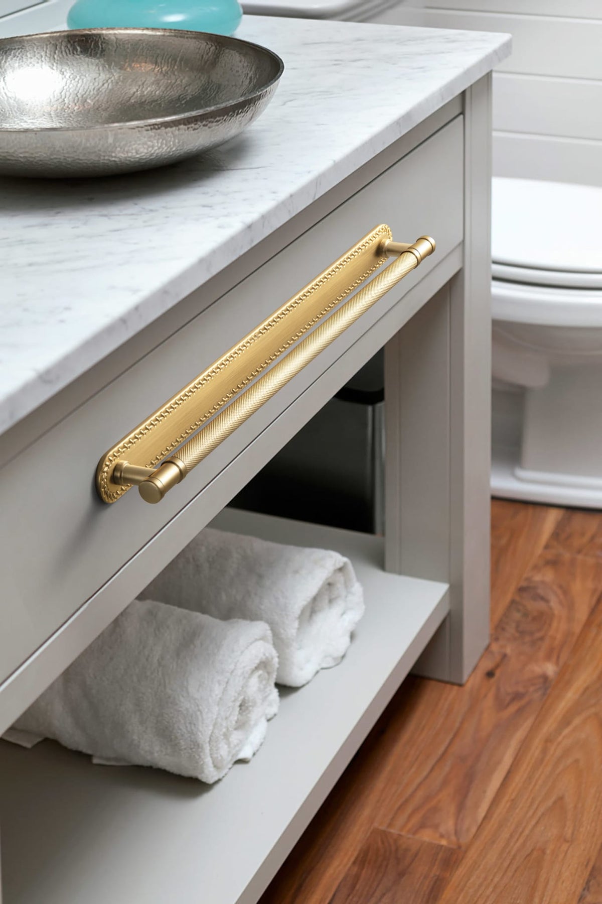 Goo-Ki 2 Pack Knurled Metal Alloy Vintage Bronze Bar Pull with Back Plate Kitchen Hardware