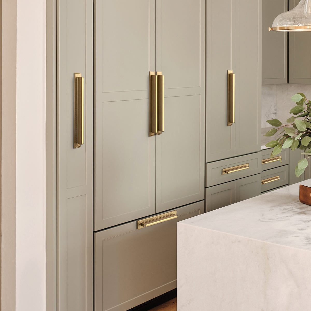 Goo-Ki 2 Pack Linear Architectural Cabinet Pull with Back Plate Textured Grid Cabinet Hardware