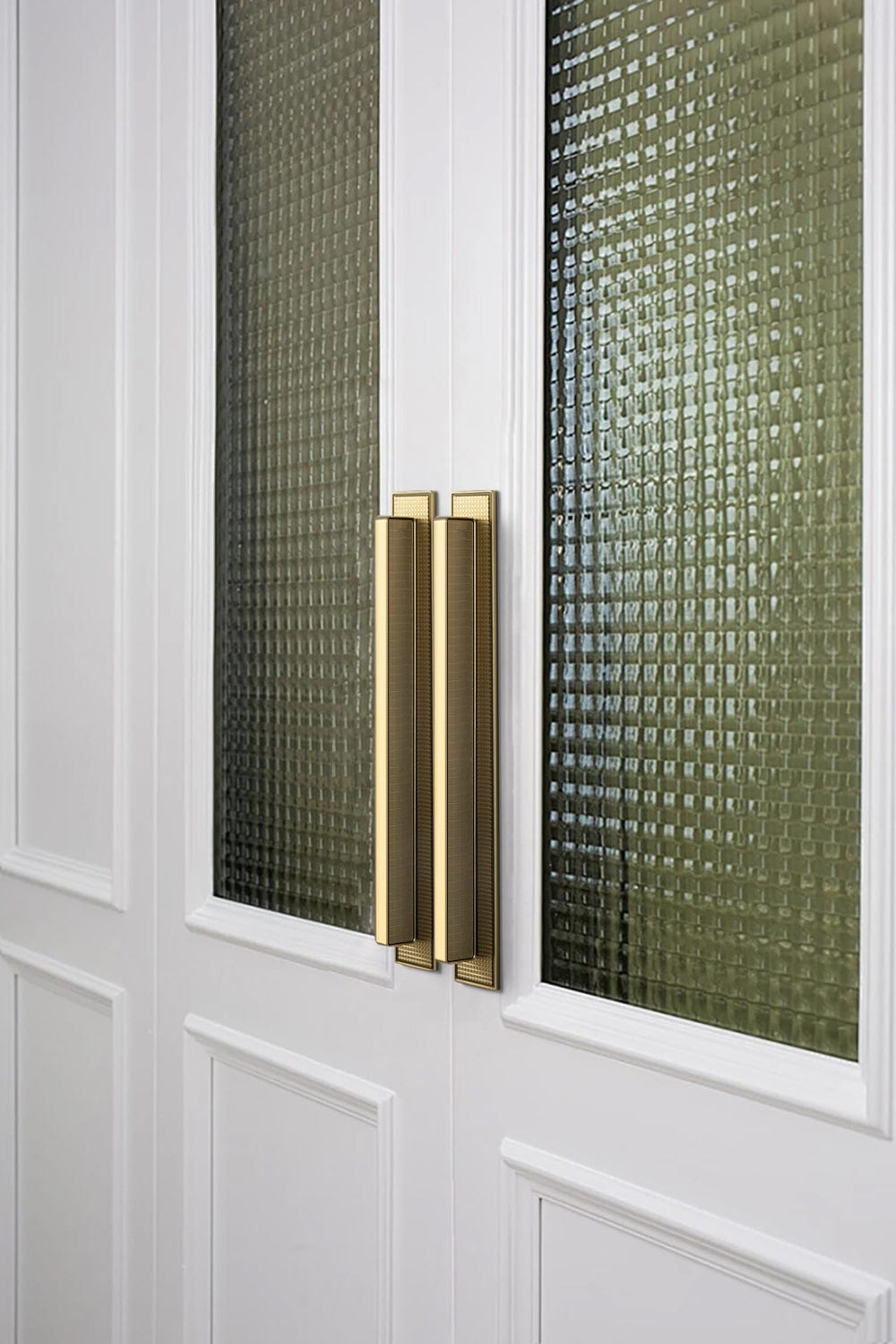 Goo-Ki 2 Pack Linear Architectural Cabinet Pull with Back Plate Textured Grid Cabinet Hardware